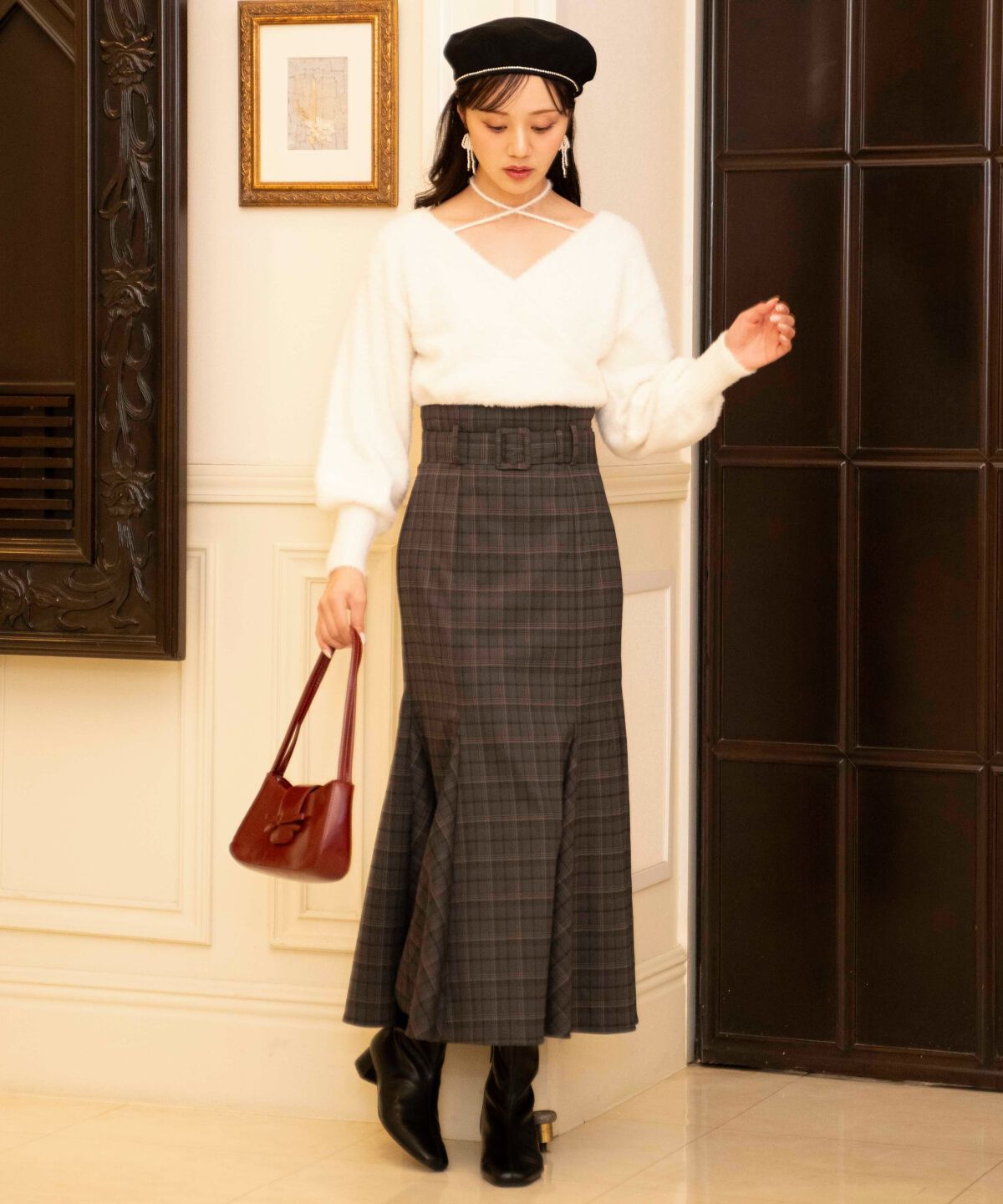 WILLSELECTION「クロスネックカシュクールフェザーニット」|ニット・セーター|