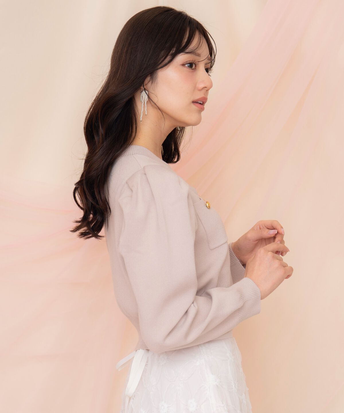 WILLSELECTION「ポケットデザインタックスリーブカーディガン」|カーディガン|