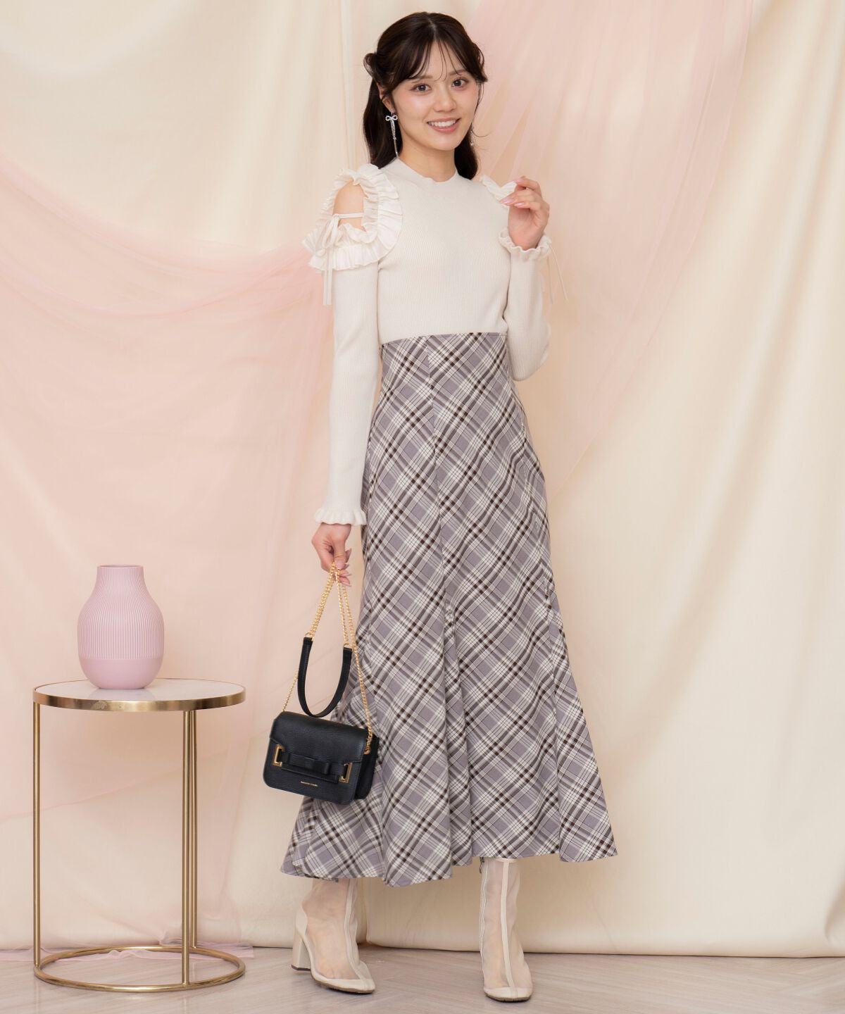 WILLSELECTION「フリルショルダーリブニット」|ニット・セーター|