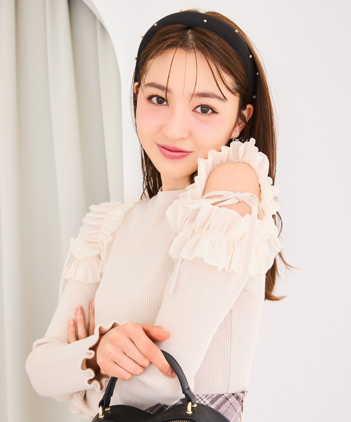 WILLSELECTION「フリルショルダーリブニット」|ニット・セーター|