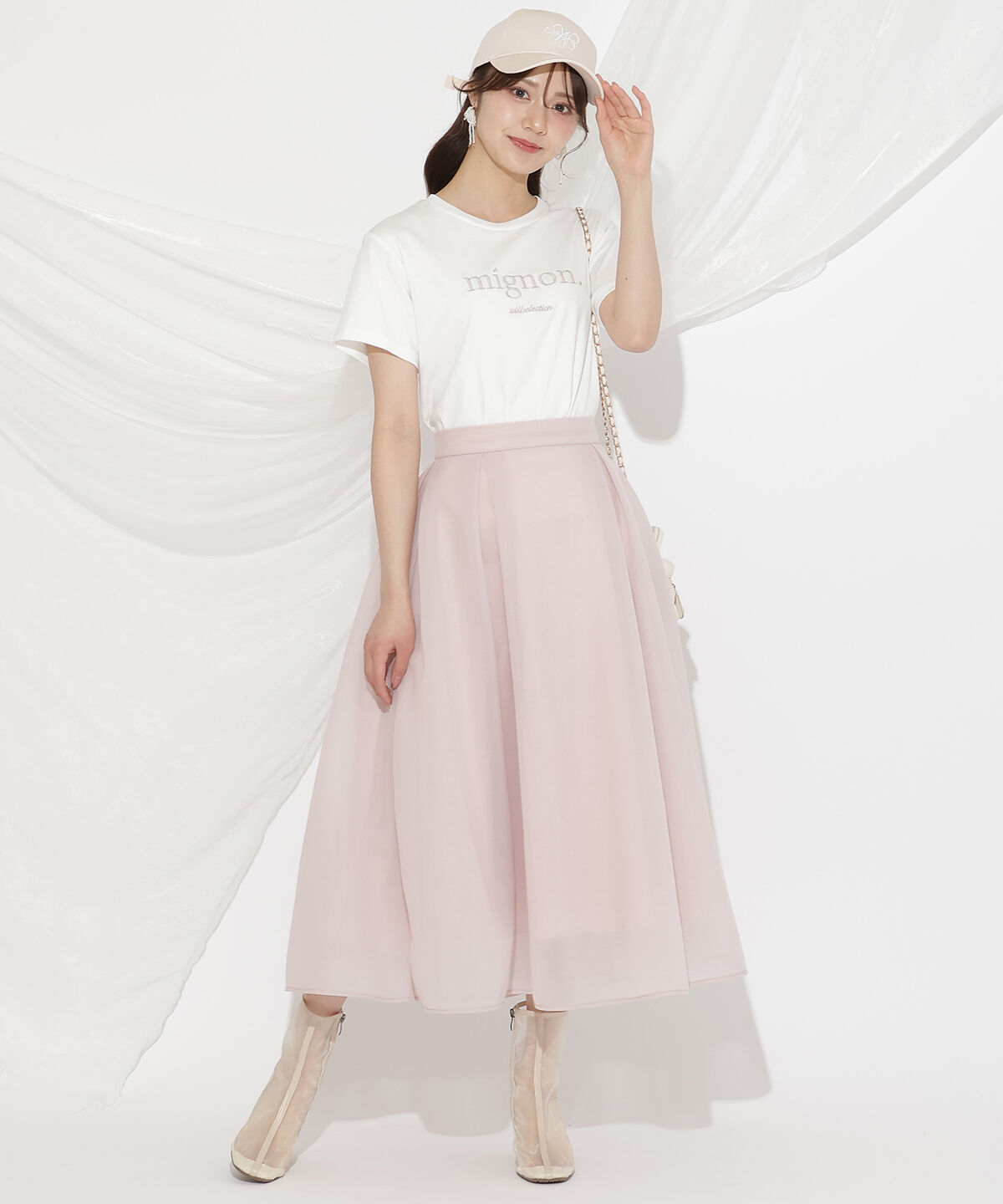 WILLSELECTION「シアーダンボールフレアスカート」|フレア|