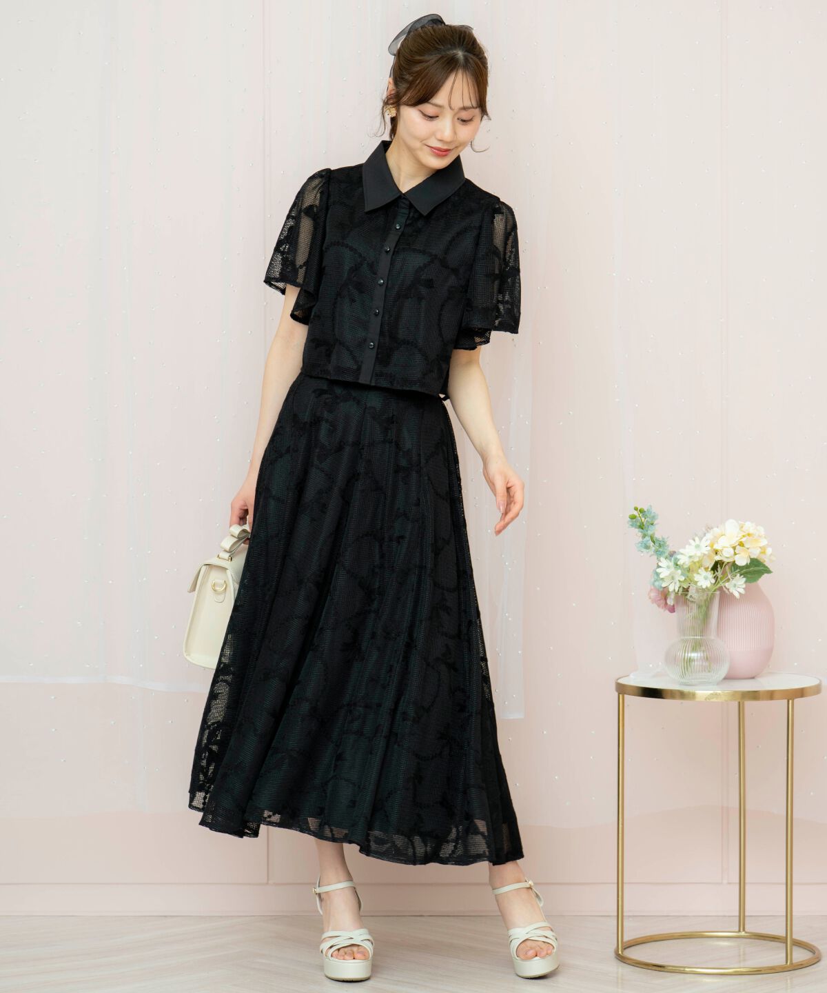 WILLSELECTION「リボンレーススカート」|フレア|