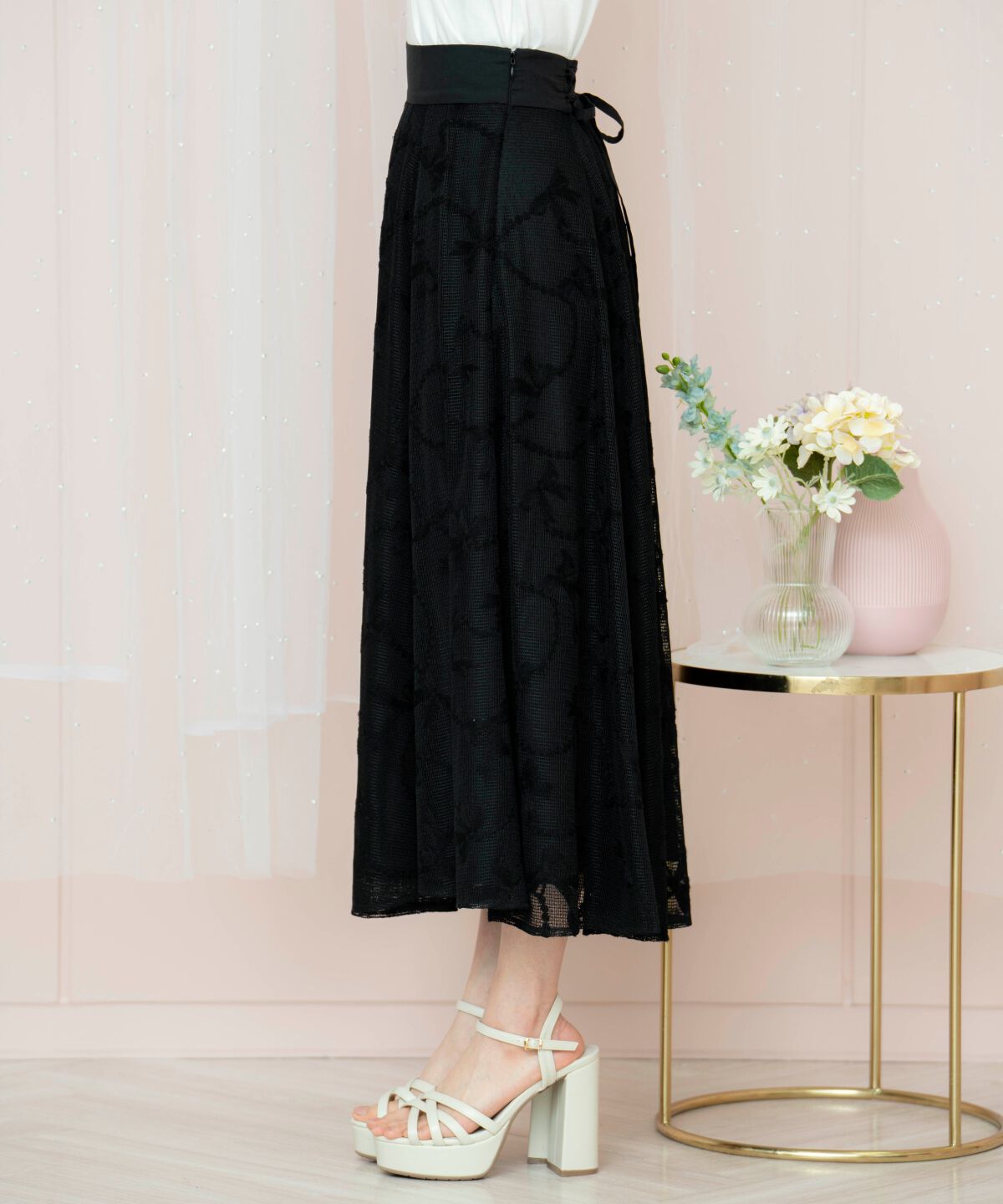 WILLSELECTION「リボンレーススカート」|フレア|