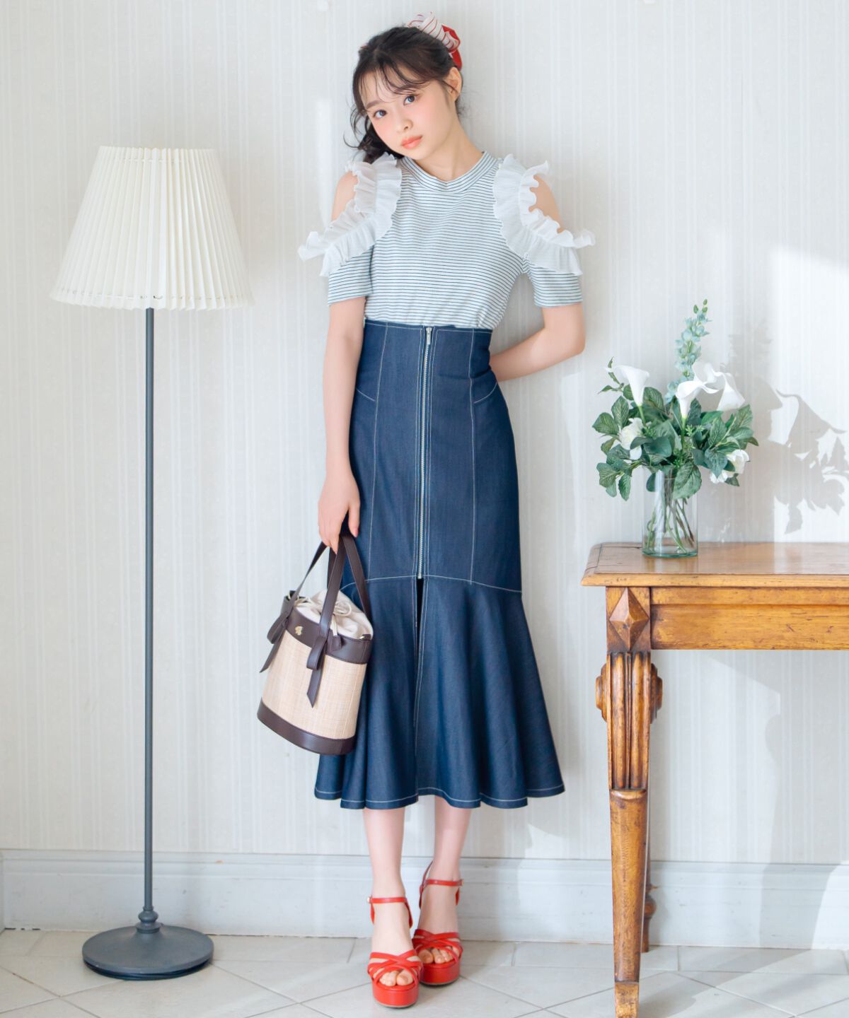 WILLSELECTION「バックリボンプリーツフリルカットソー」|Tシャツ・カットソー|