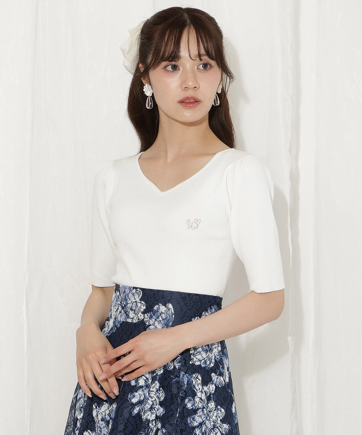 WILLSELECTION「ハートネックニットプルオーバー」|ニット・セーター|