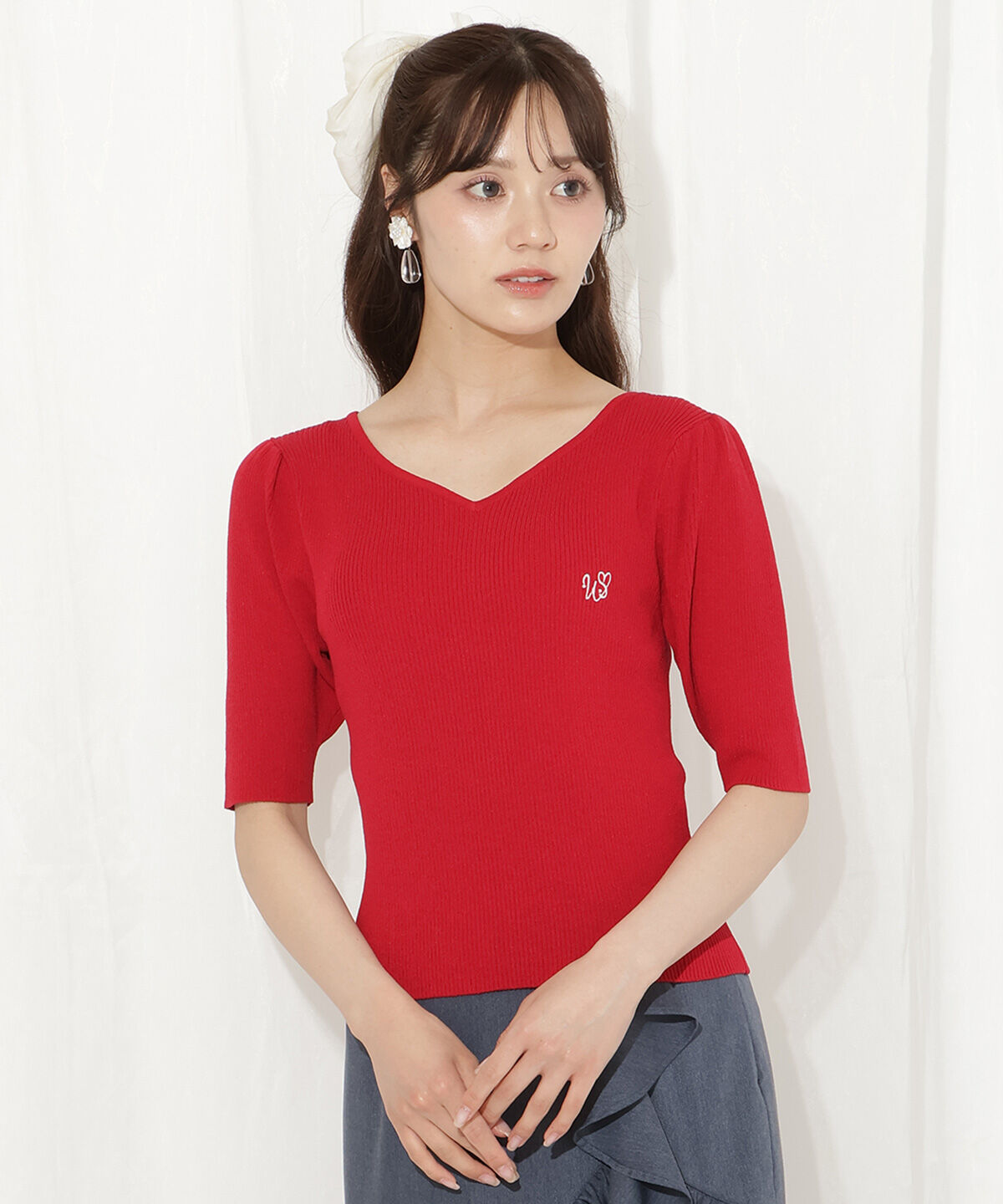 WILLSELECTION「ハートネックニットプルオーバー」|ニット・セーター|