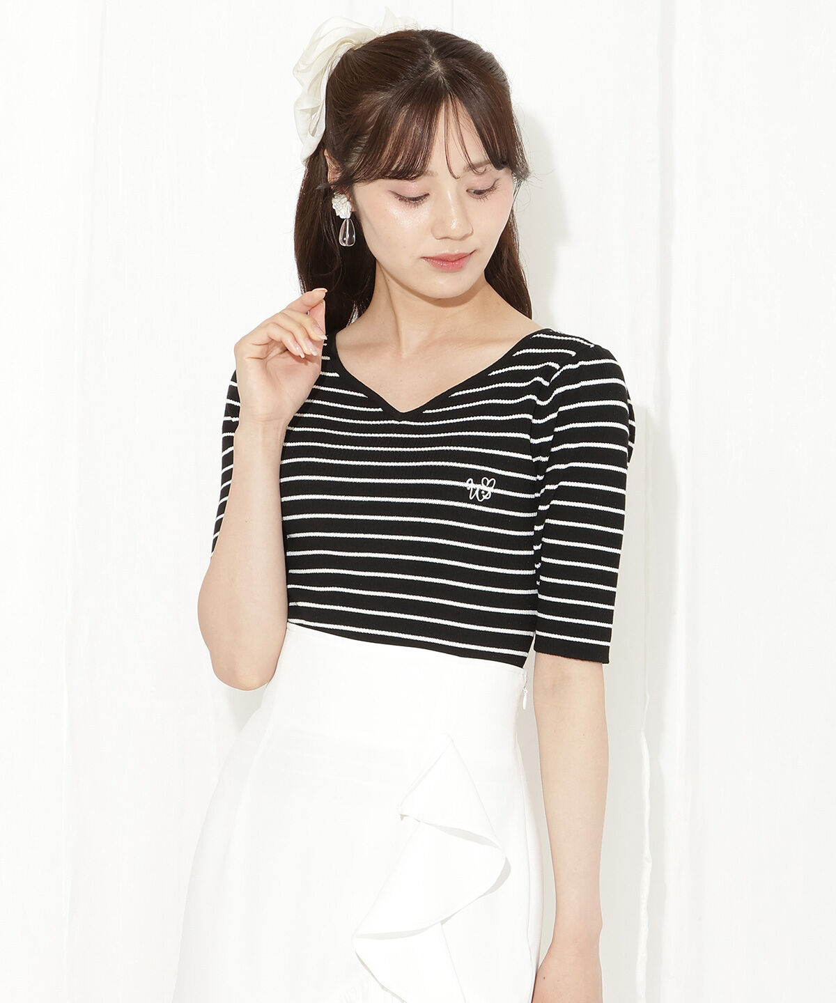 WILLSELECTION「ハートネックニットプルオーバー」|ニット・セーター|