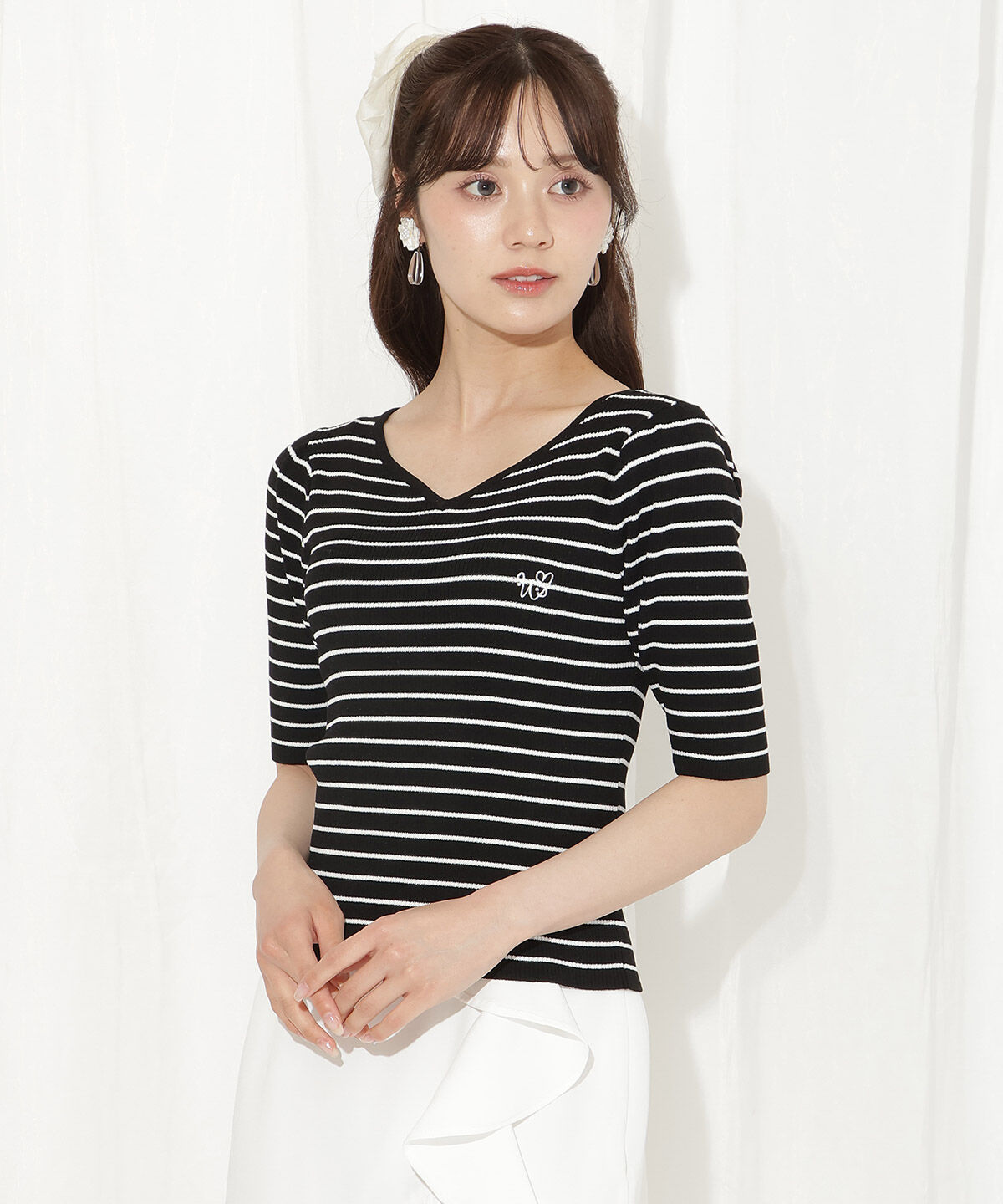 WILLSELECTION「ハートネックニットプルオーバー」|ニット・セーター|