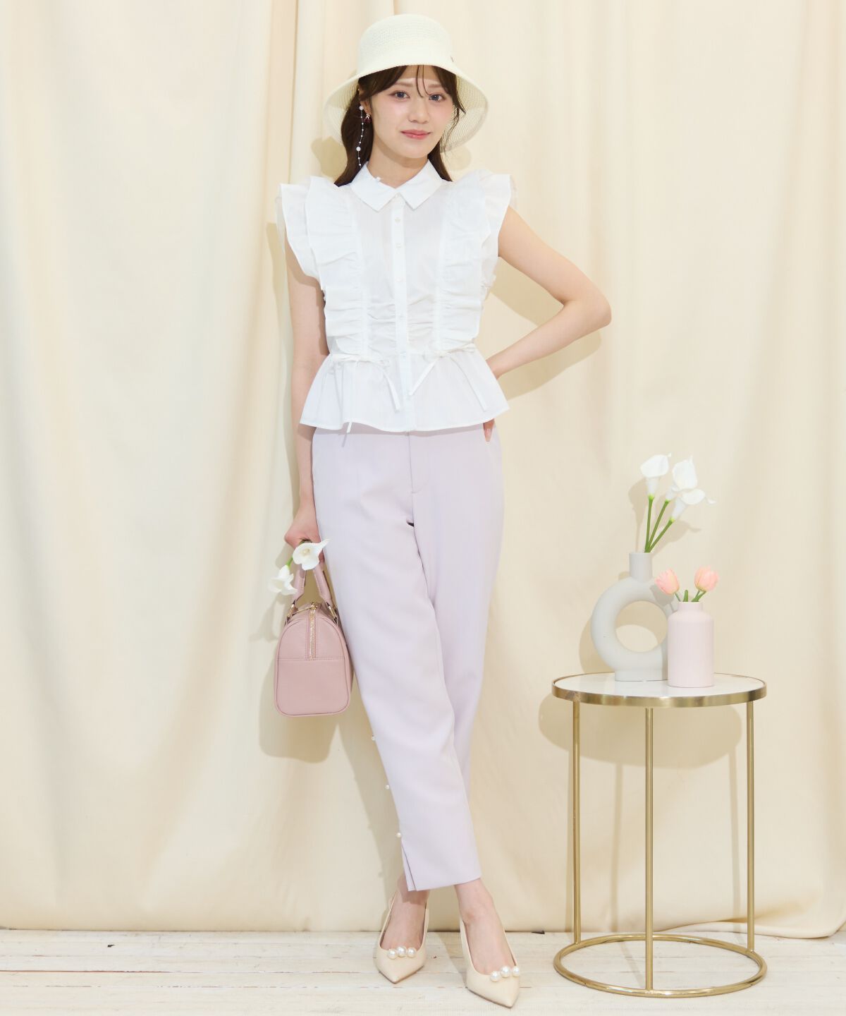 WILLSELECTION「ギャザーリボンフリルスリーブブラウス」|シャツ・ブラウス|