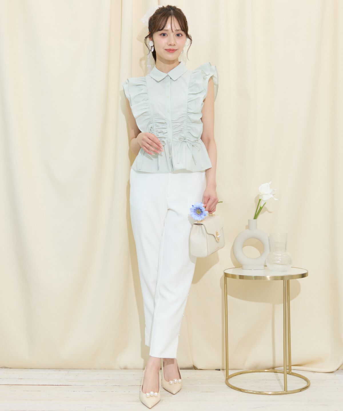 WILLSELECTION「ギャザーリボンフリルスリーブブラウス」|シャツ・ブラウス|