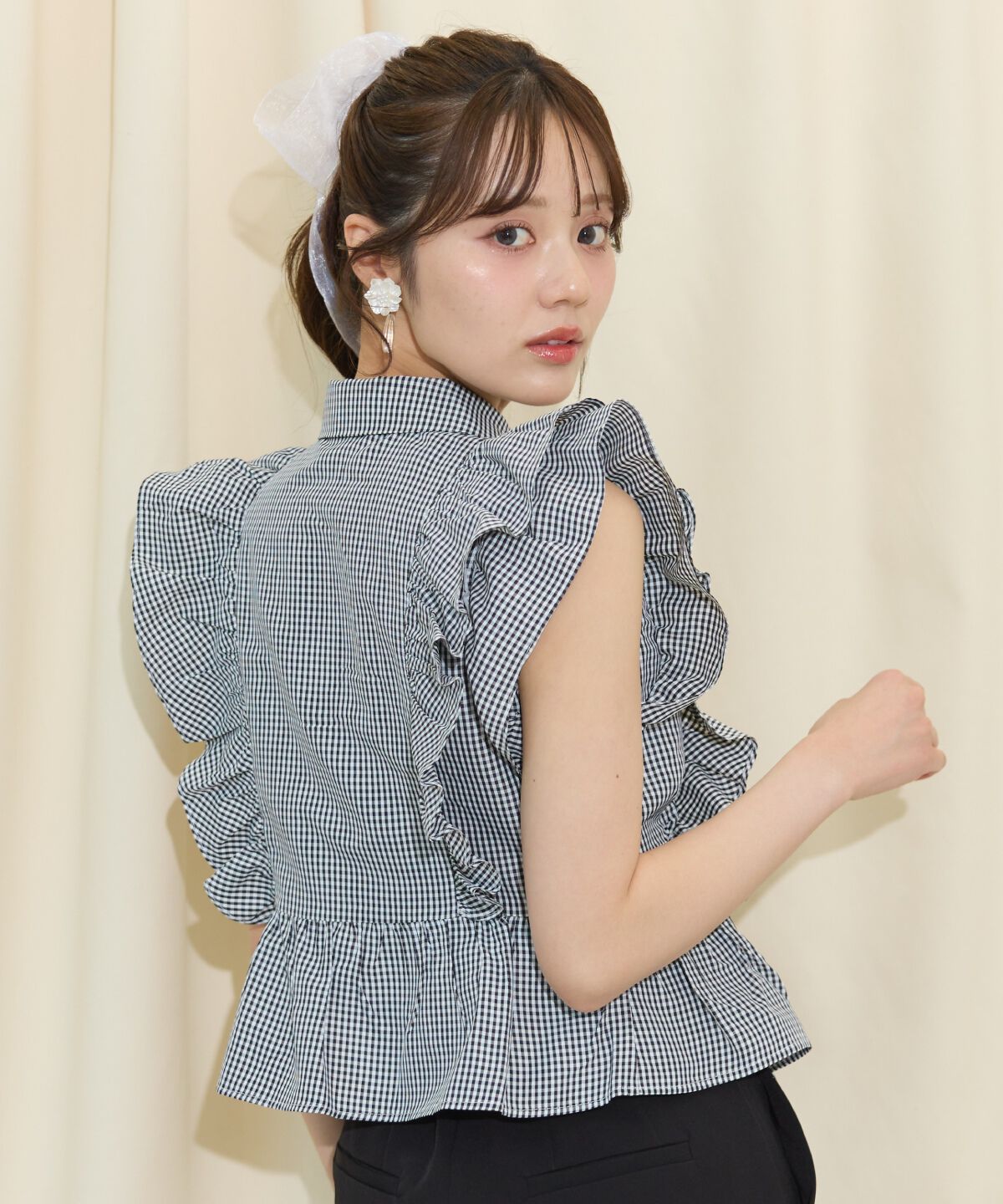 WILLSELECTION「ギャザーリボンフリルスリーブブラウス」|シャツ・ブラウス|