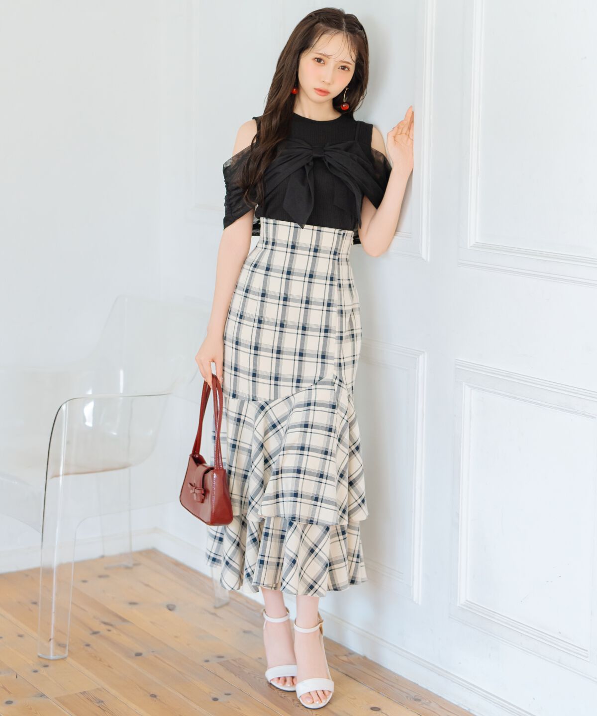 WILLSELECTION「ティアードヘムマーメイドスカート」|タイト|