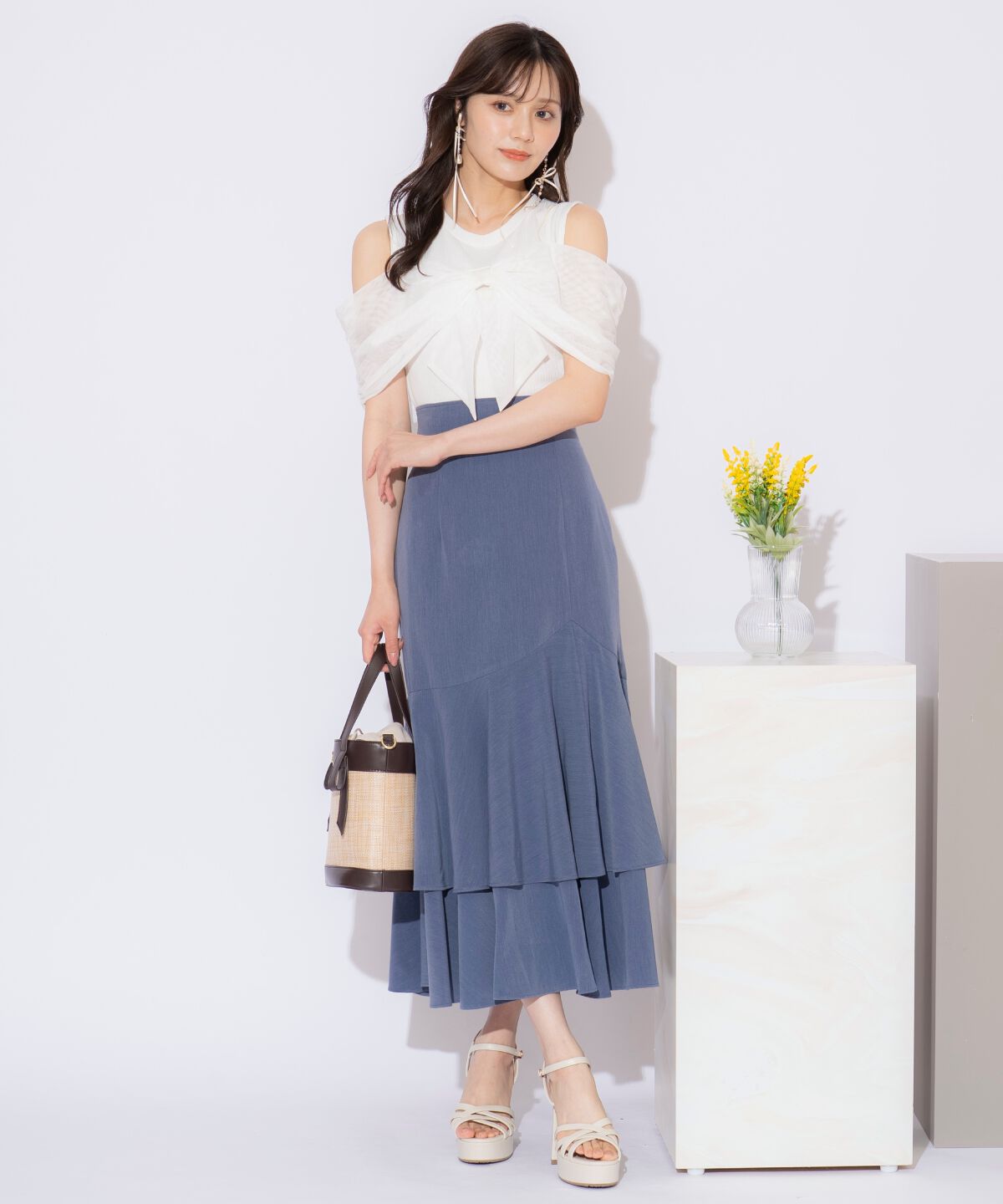 WILLSELECTION「ティアードヘムマーメイドスカート」|タイト|