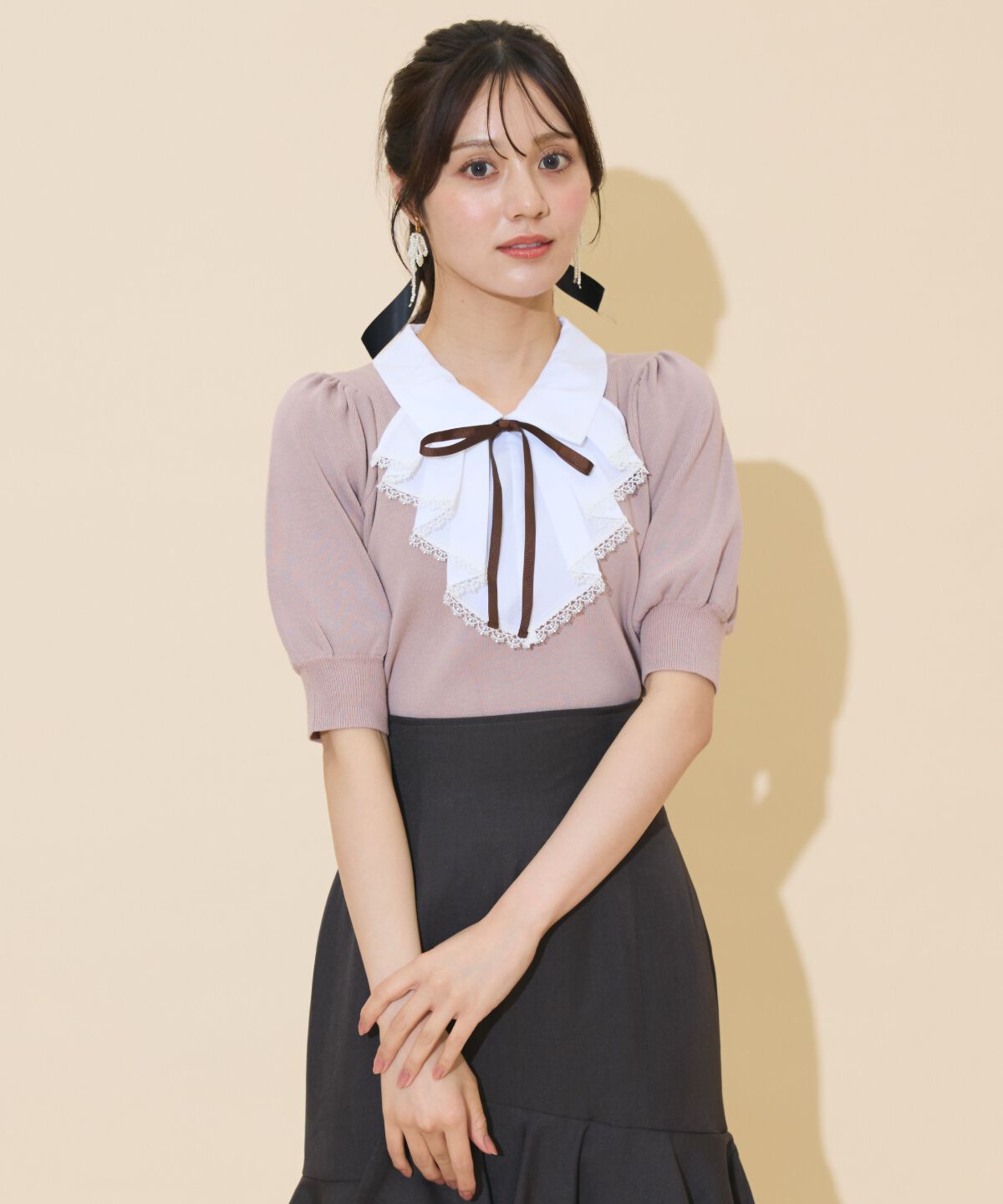 WILLSELECTION「レースラッフルプルオーバー」|ニット・セーター|