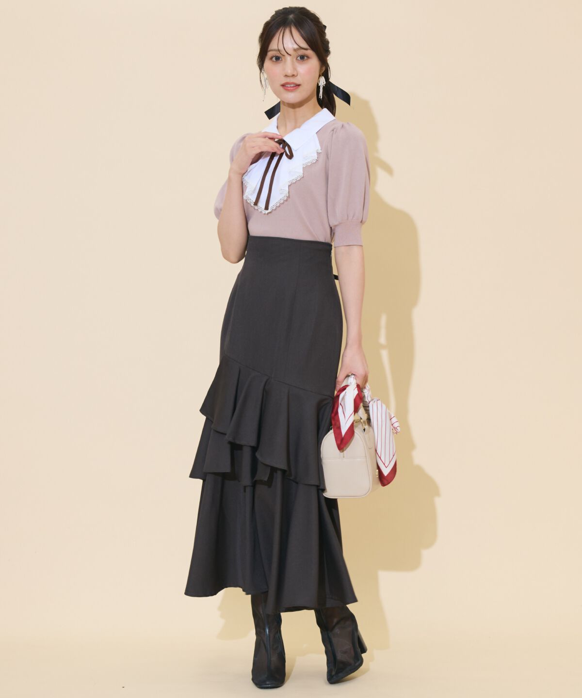 WILLSELECTION「レースラッフルプルオーバー」|ニット・セーター|