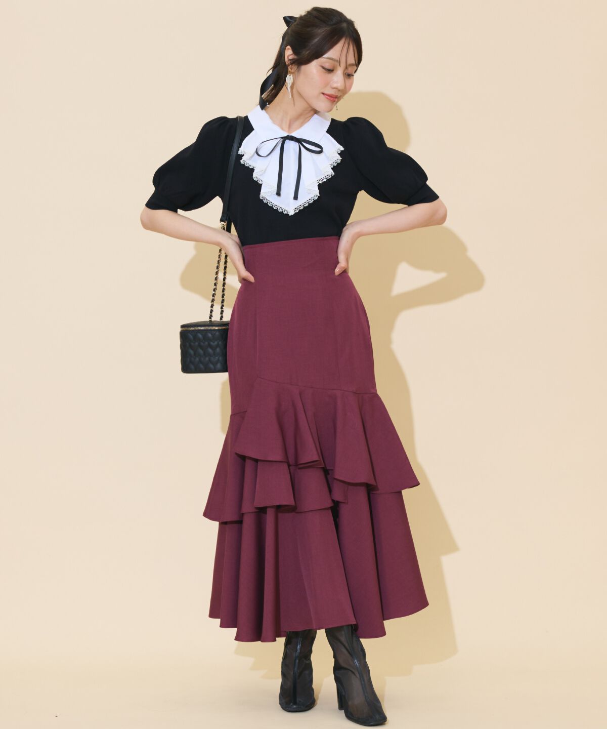 WILLSELECTION「レースラッフルプルオーバー」|ニット・セーター|