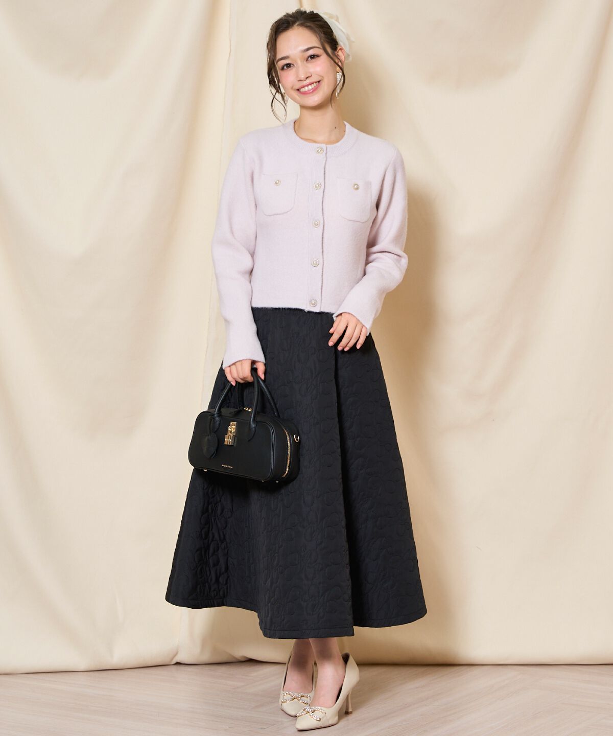 WILLSELECTION「キルティングボリュームフレアスカート」|フレア|