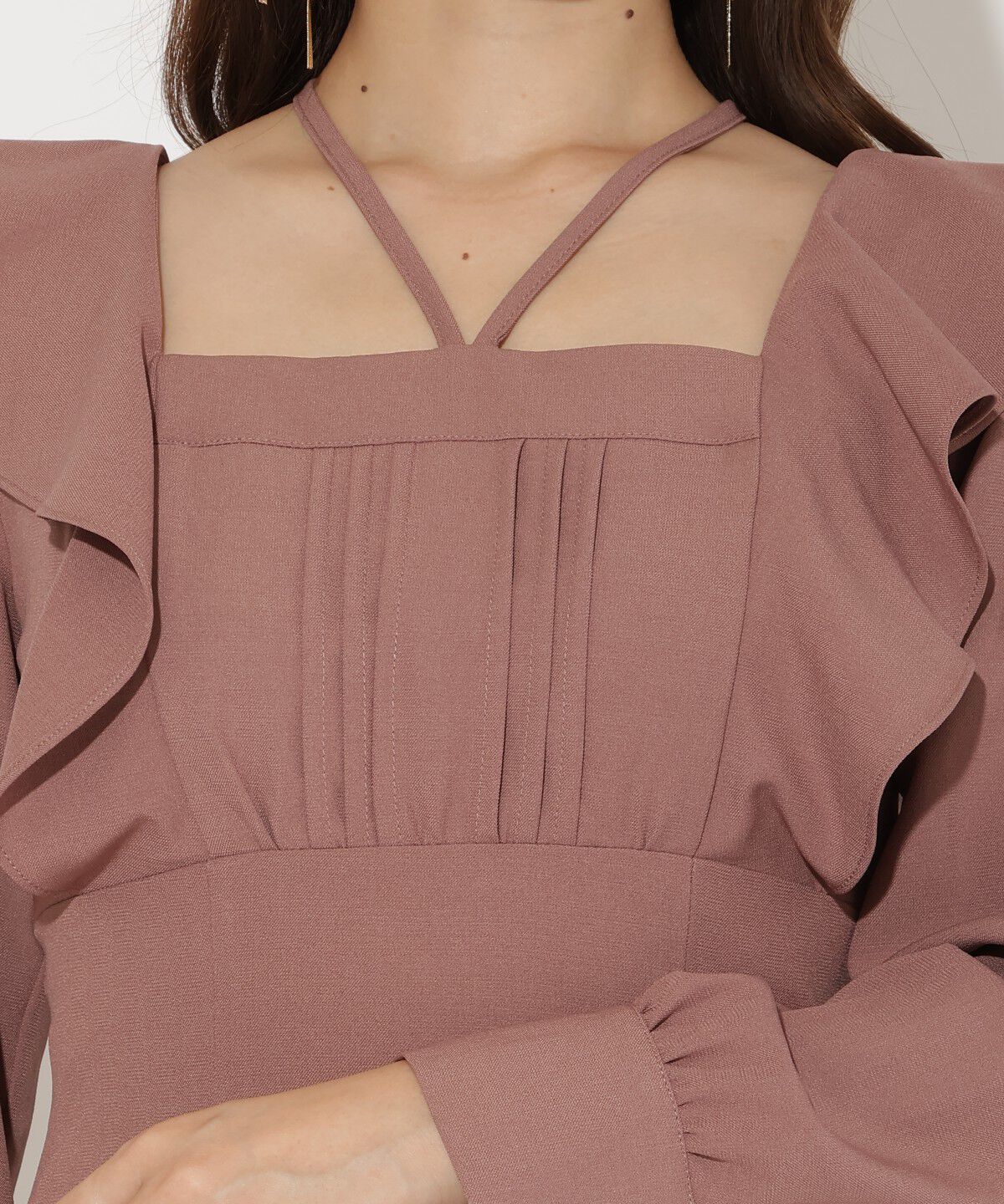 WILLSELECTION「ネックリボンギャザー切り替えワンピース」|ワンピース|