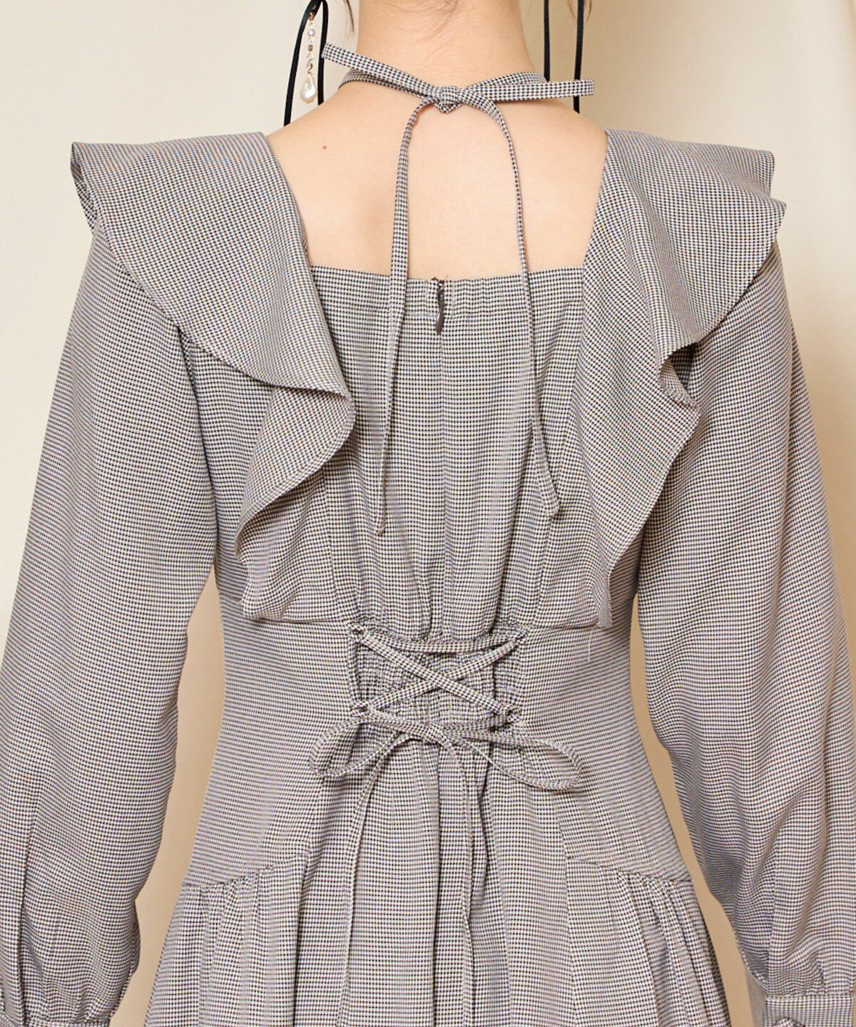 WILLSELECTION「ネックリボンギャザー切り替えワンピース」|ワンピース|