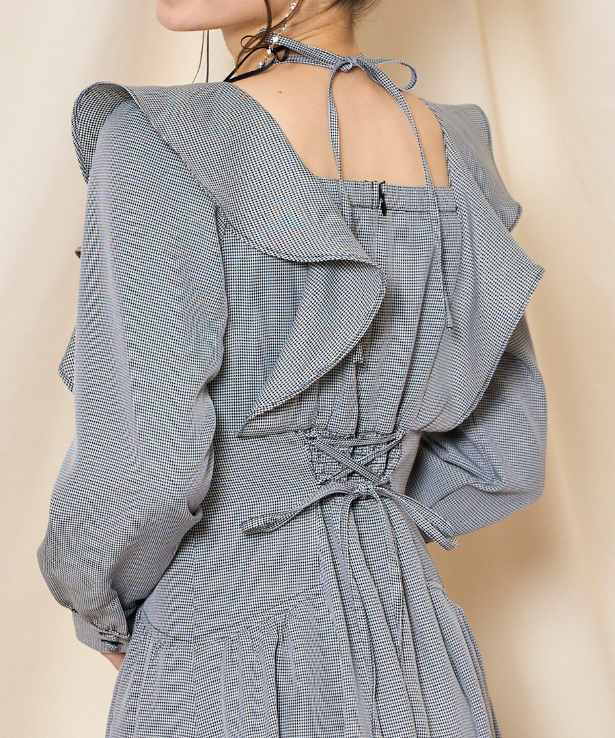 WILLSELECTION「ネックリボンギャザー切り替えワンピース」|ワンピース|