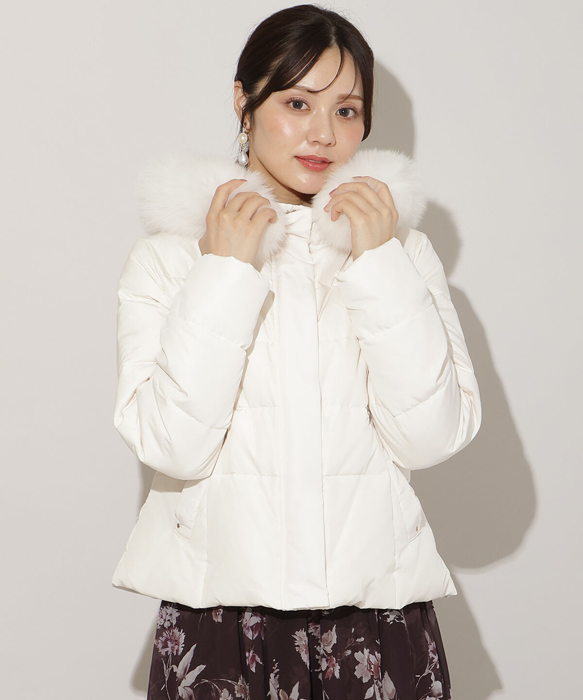 WILLSELECTION「フードファーペプラムショートダウン」|ダウン|オフ