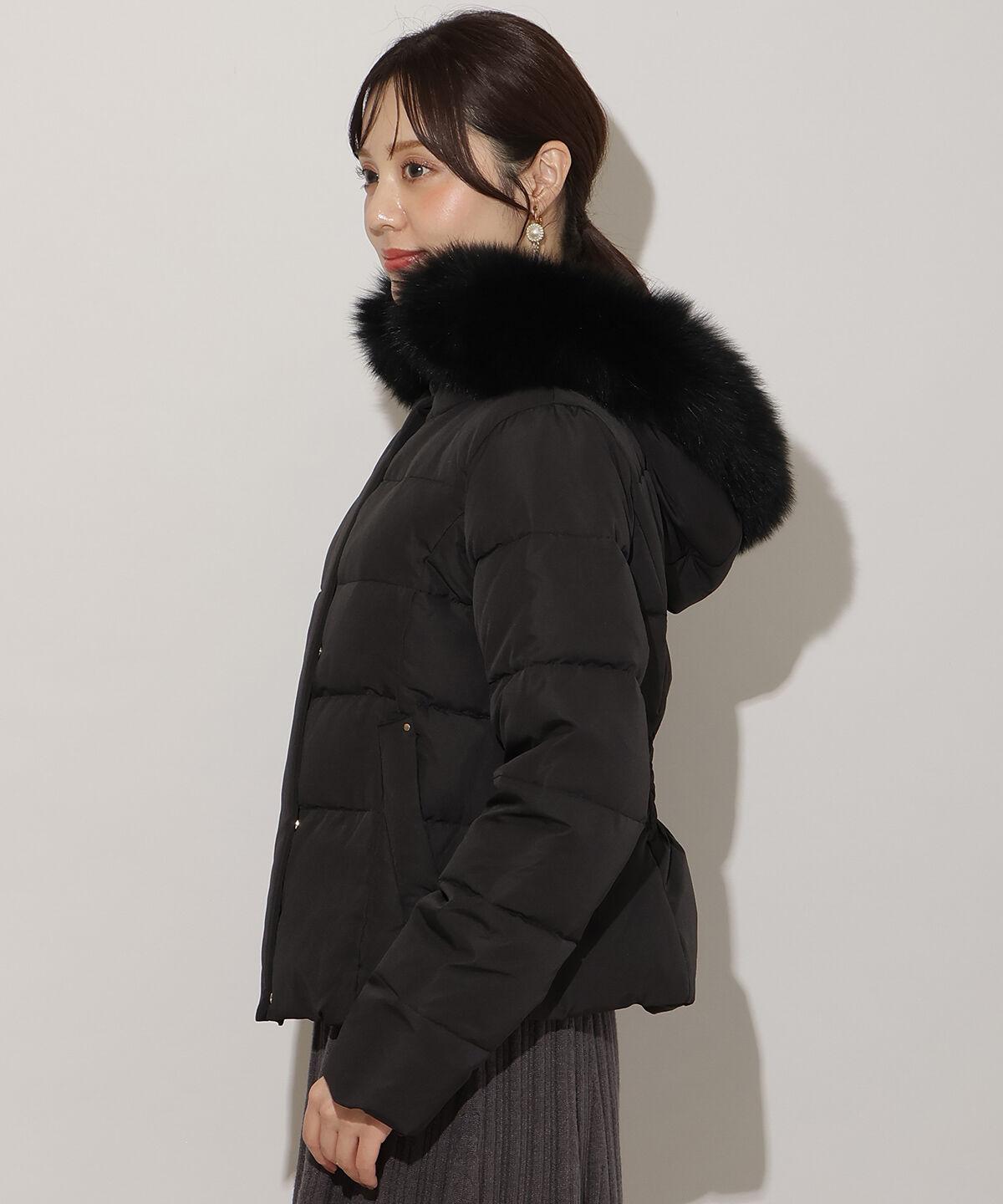 WILLSELECTION「フードファーペプラムショートダウン」|ダウン|