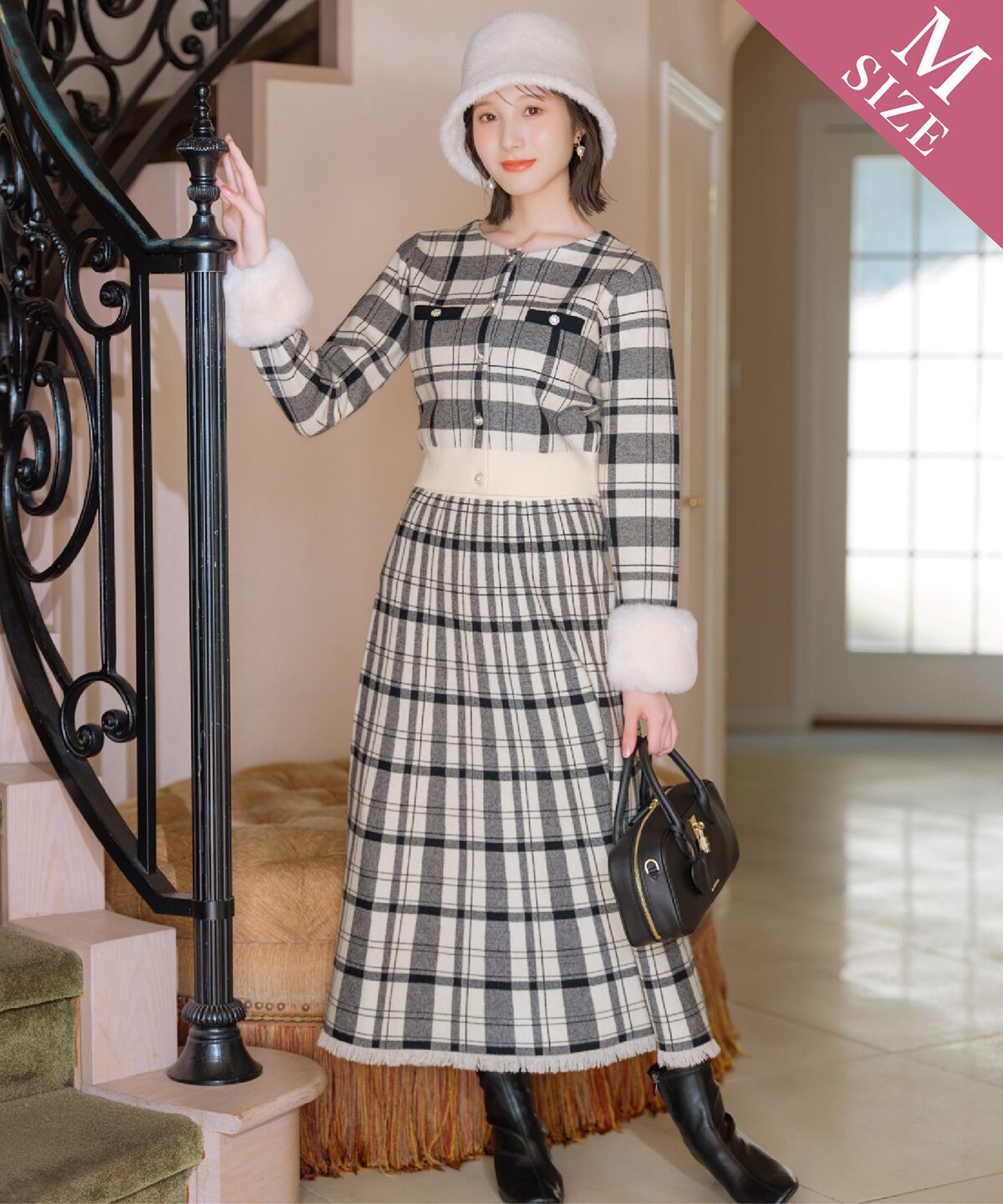 WILLSELECTION「チェック柄ニットフレアスカート」|フレア|