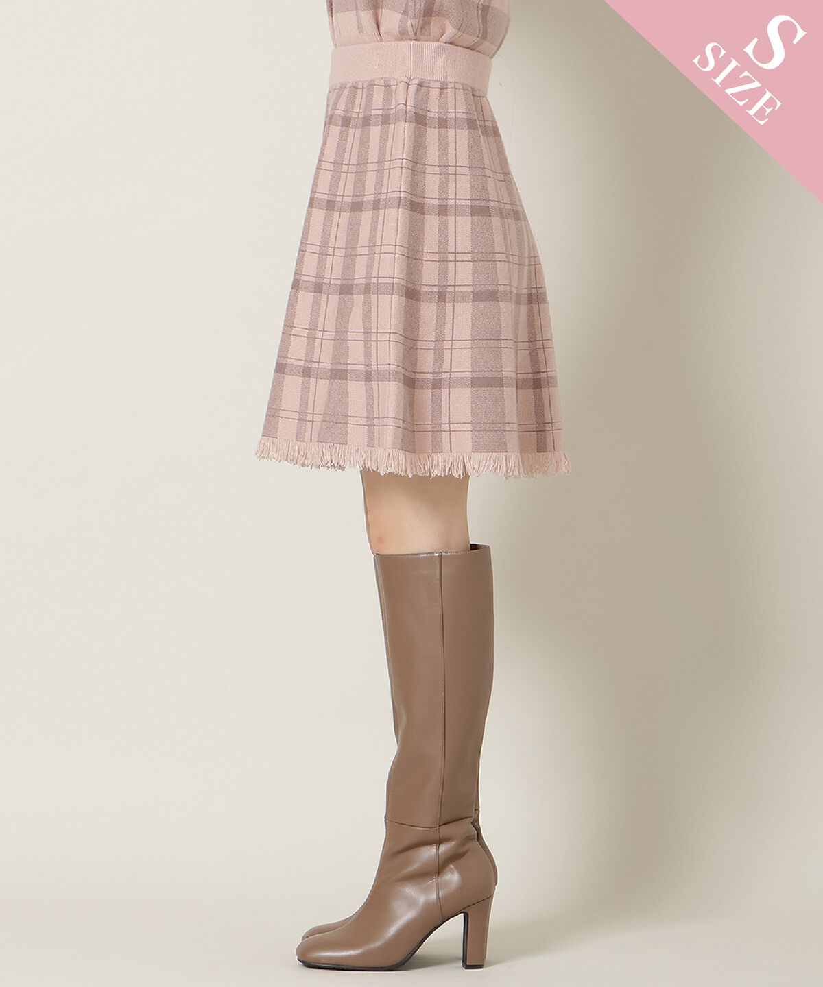 WILLSELECTION「チェック柄ニットフレアスカート」|フレア|