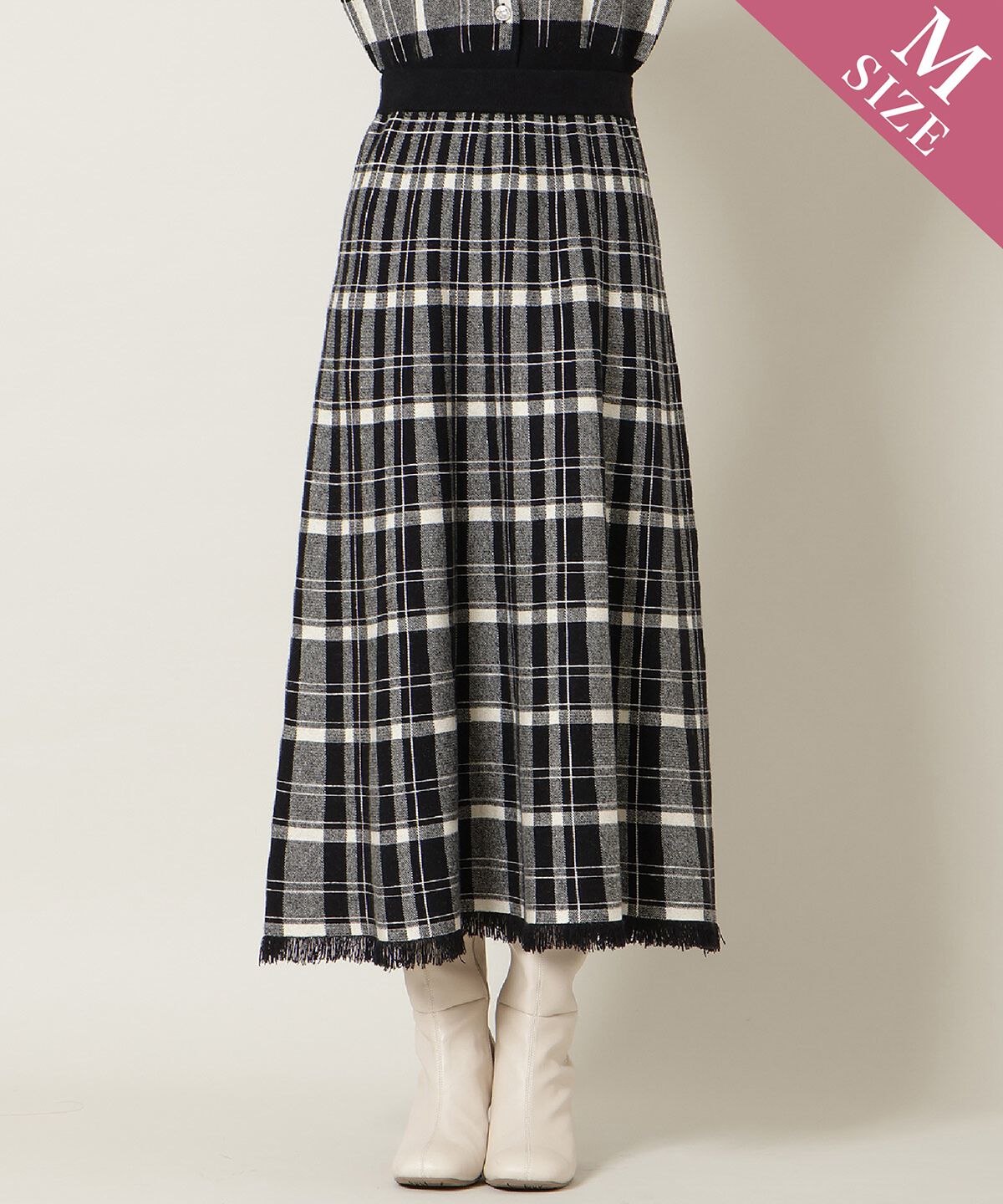 WILLSELECTION「チェック柄ニットフレアスカート」|フレア|