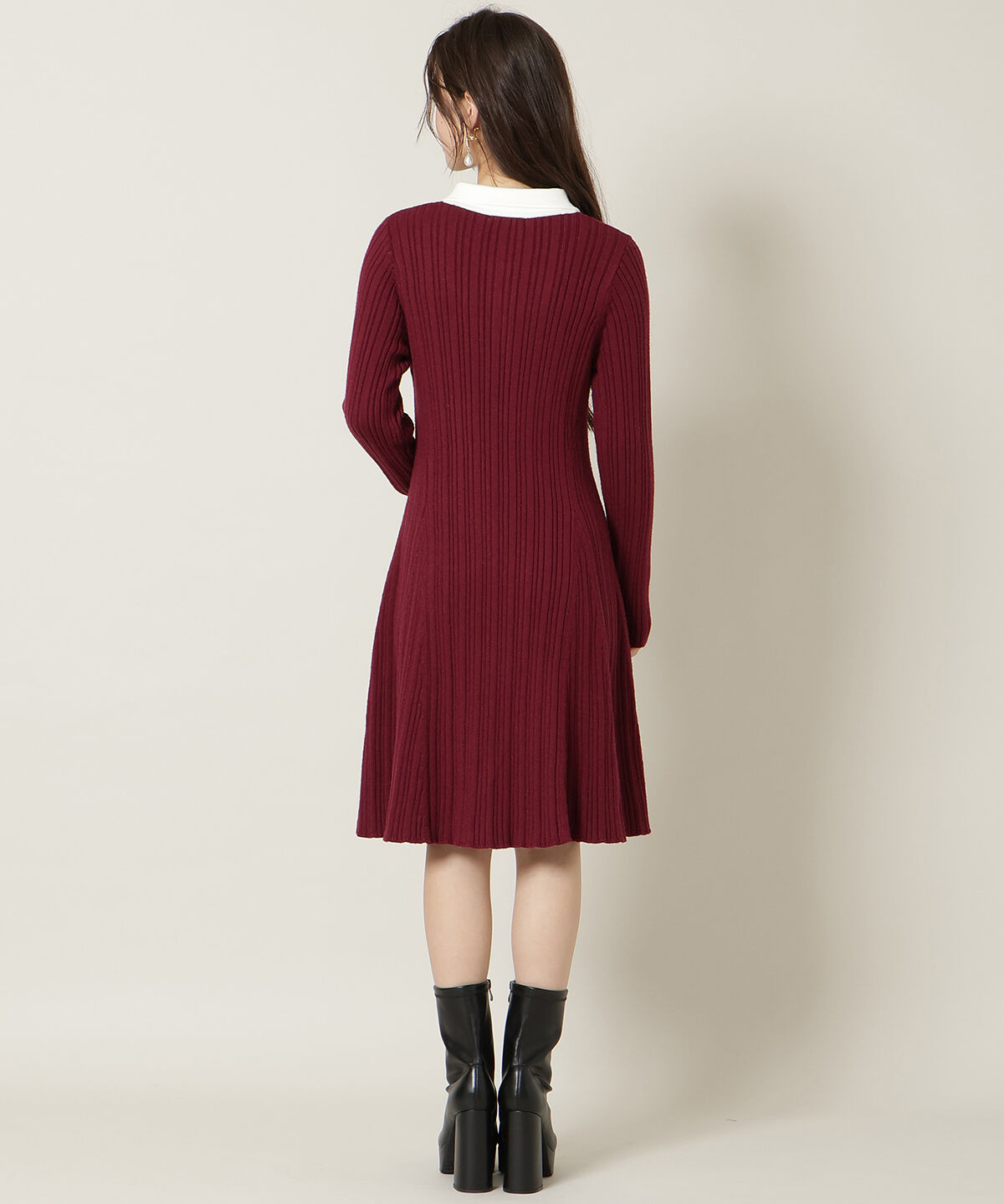 WILLSELECTION「ポロカラーフレアニットワンピース」|ワンピース|