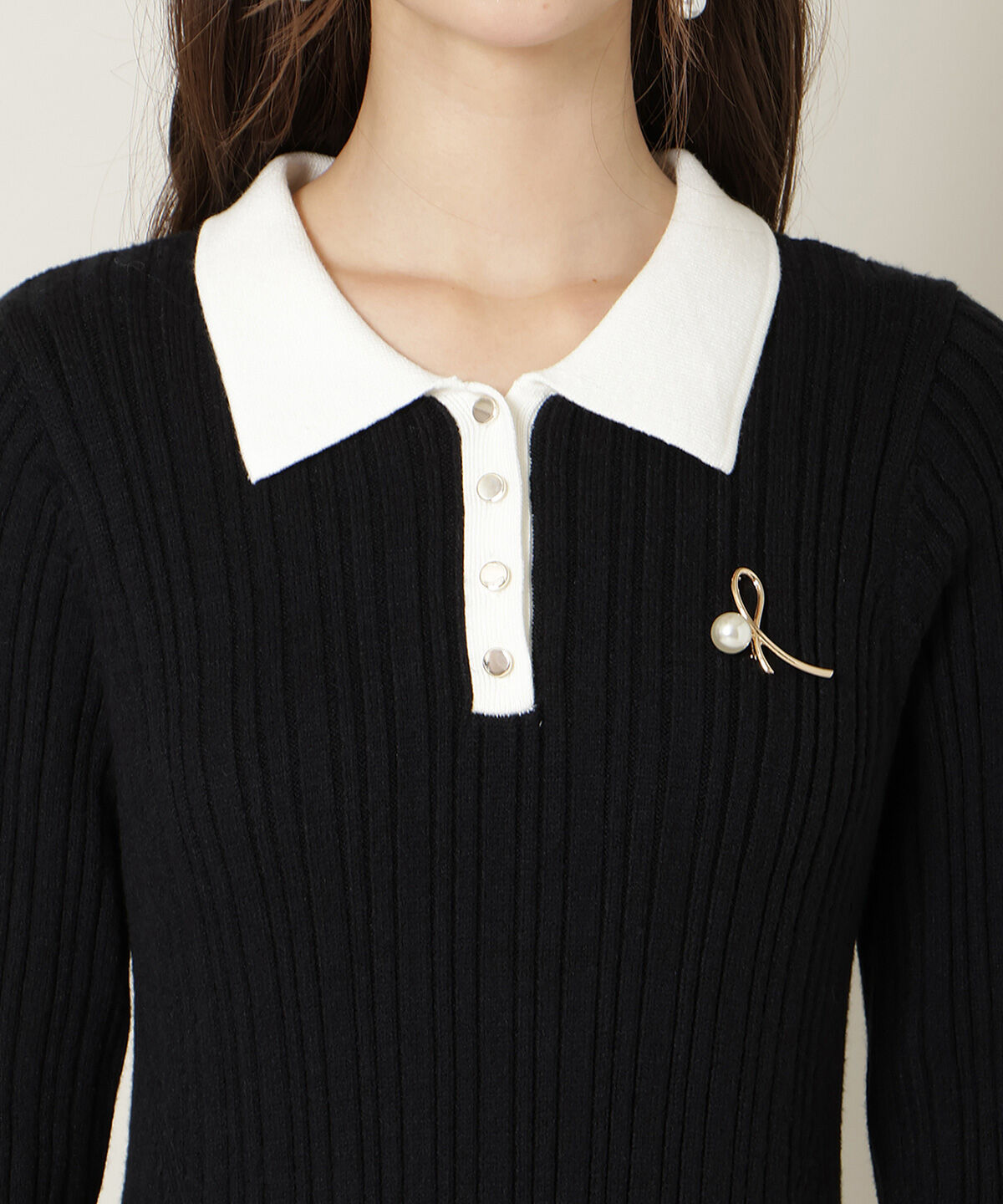 WILLSELECTION「ポロカラーフレアニットワンピース」|ワンピース|