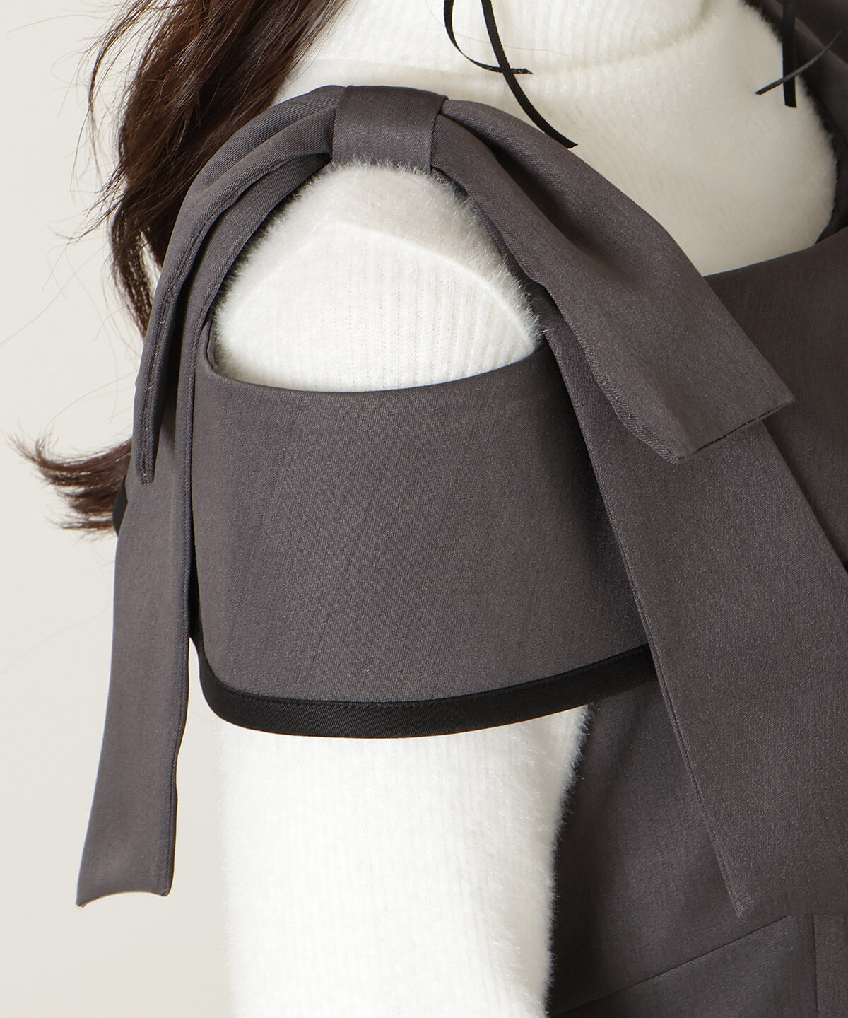 WILLSELECTION「アシンメトリーリボンショルダーワンピース」|ワンピース|