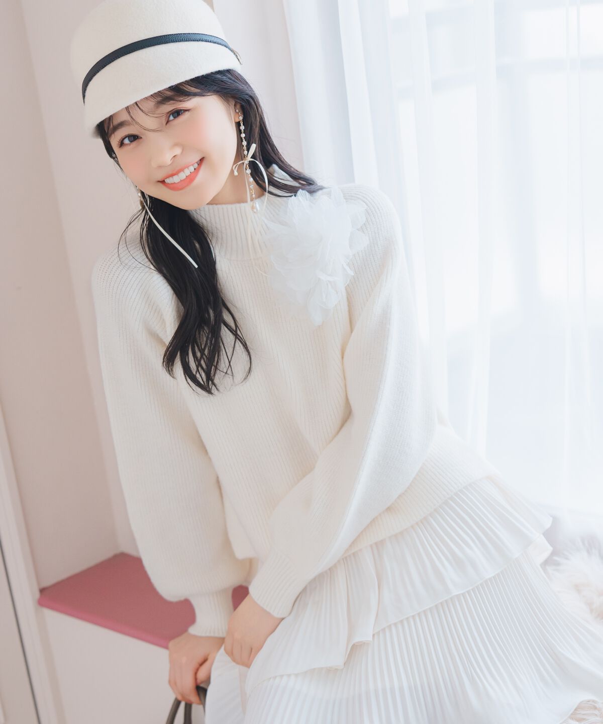 WILLSELECTION「フラワーモチーフボトルネックニット」|ニット・セーター|オフ