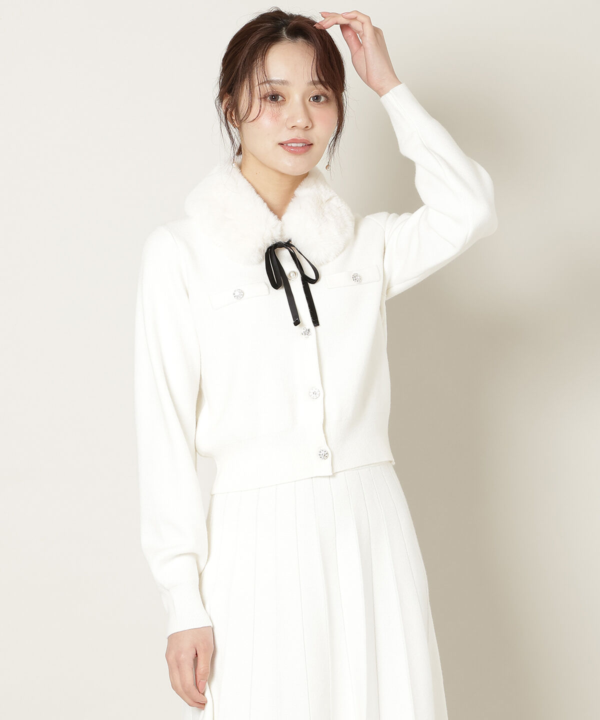 WILLSELECTION「ファーティペット付きニットSETUP」|ワンピース|