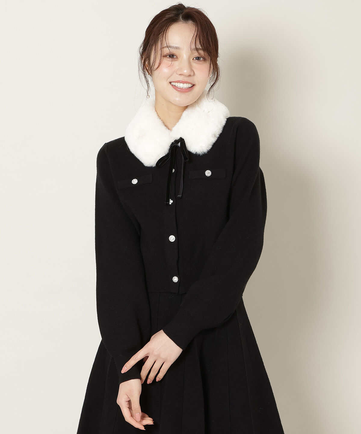 WILLSELECTION「ファーティペット付きニットSETUP」|ワンピース|