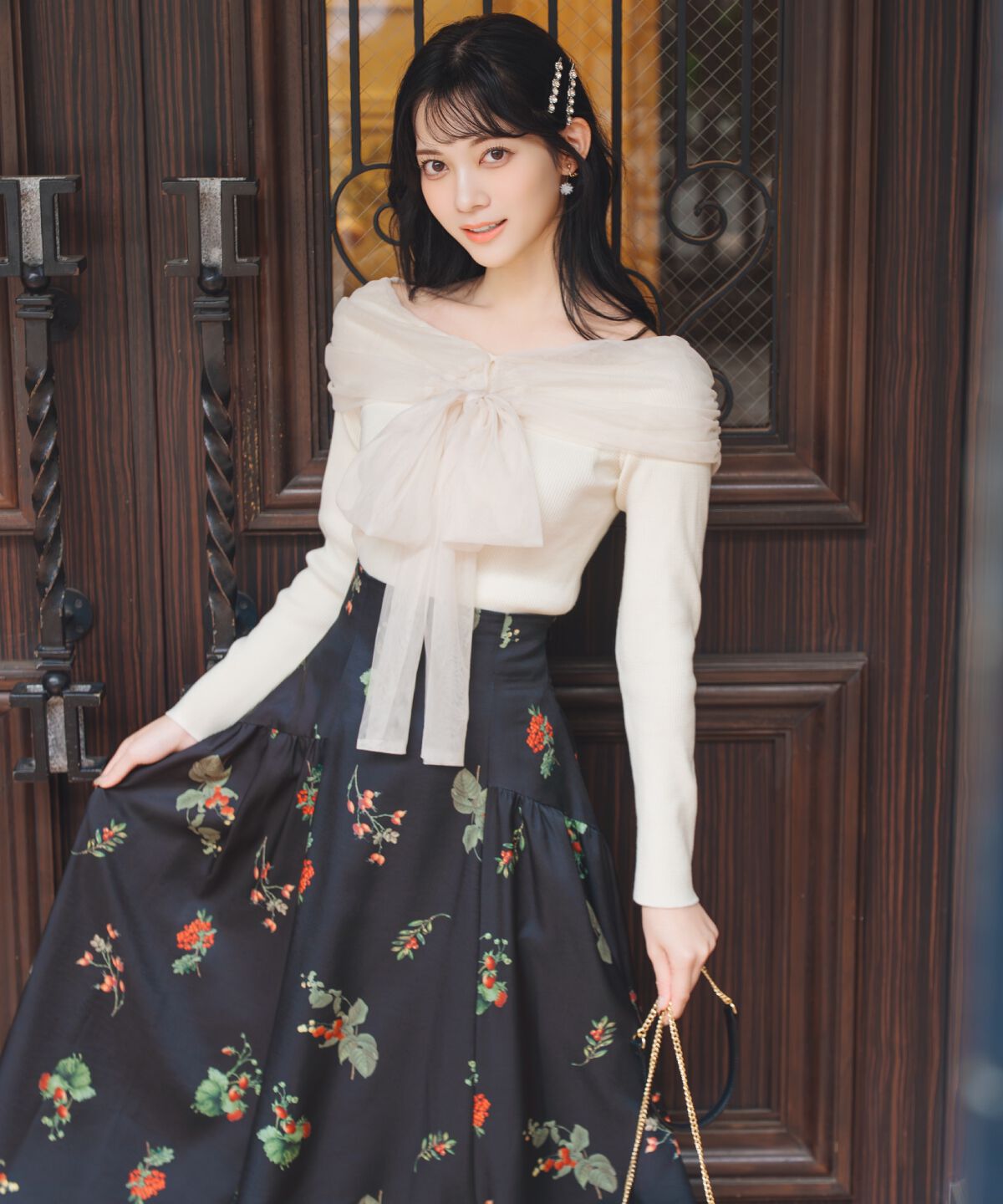 WILLSELECTION「ウィンターボタニカルスカート」|フレア|