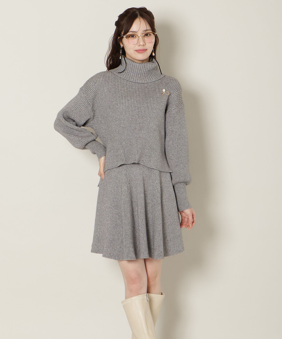 WILLSELECTION「オフタートル&times;スカートニットSETUP」|ワンピース|