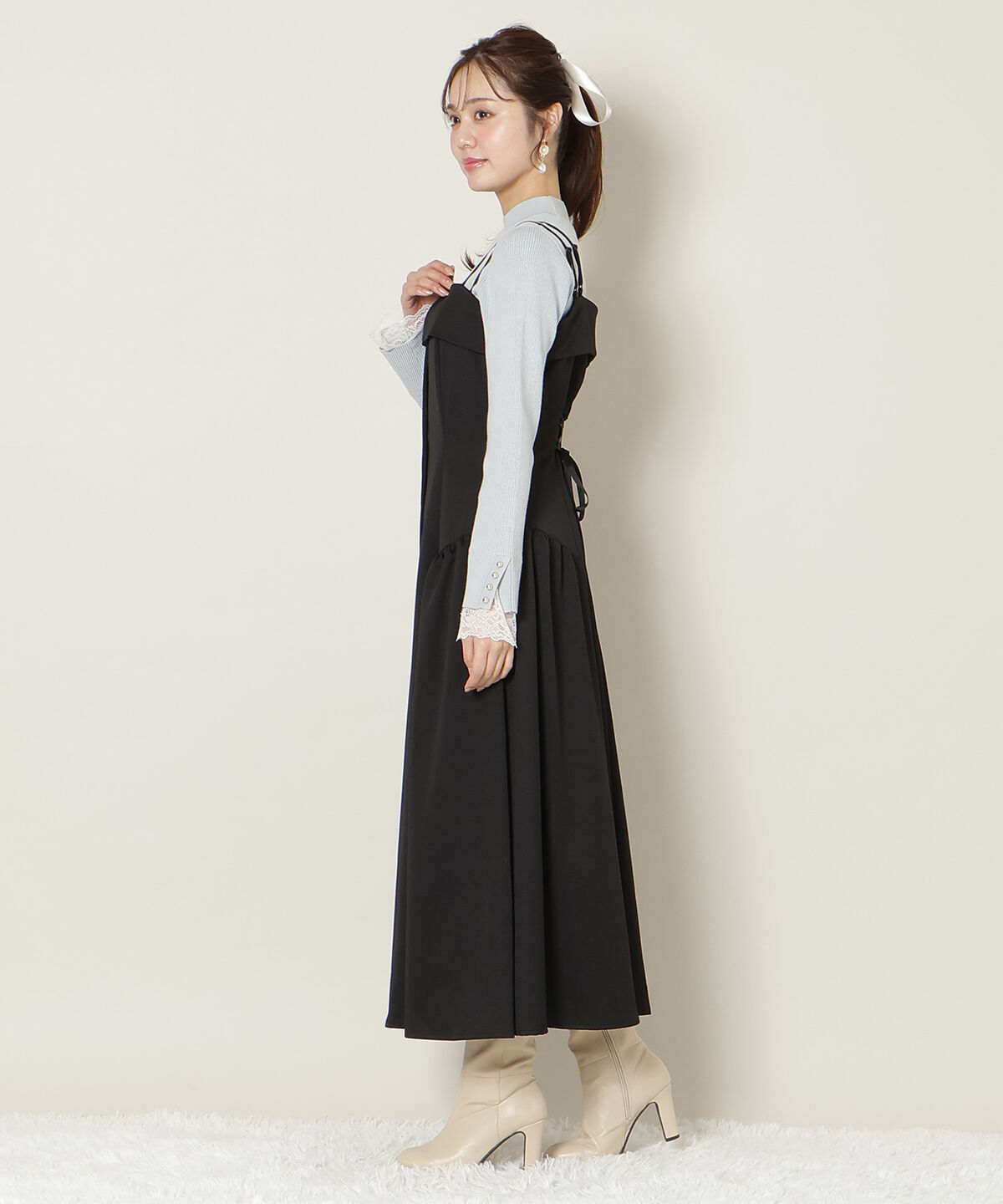 WILLSELECTION「ギャザー切替ストラップキャミワンピース」|ワンピース|