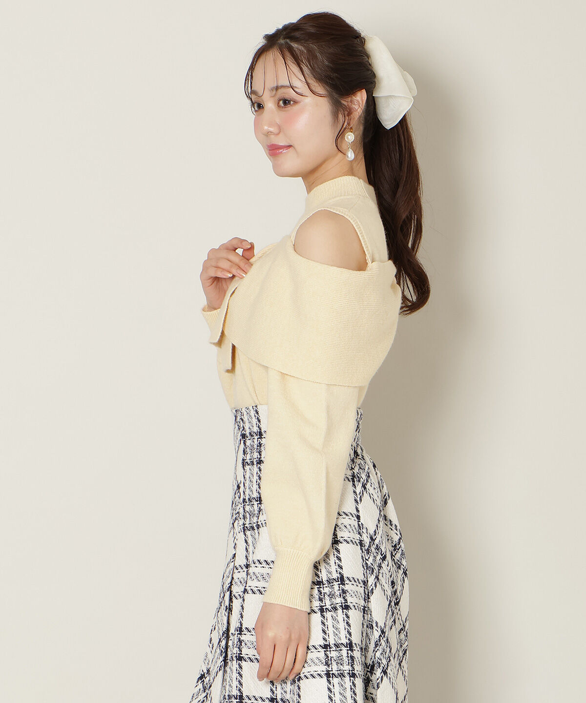 WILLSELECTION「ツイストリボンオフショルニット」|ニット・セーター|