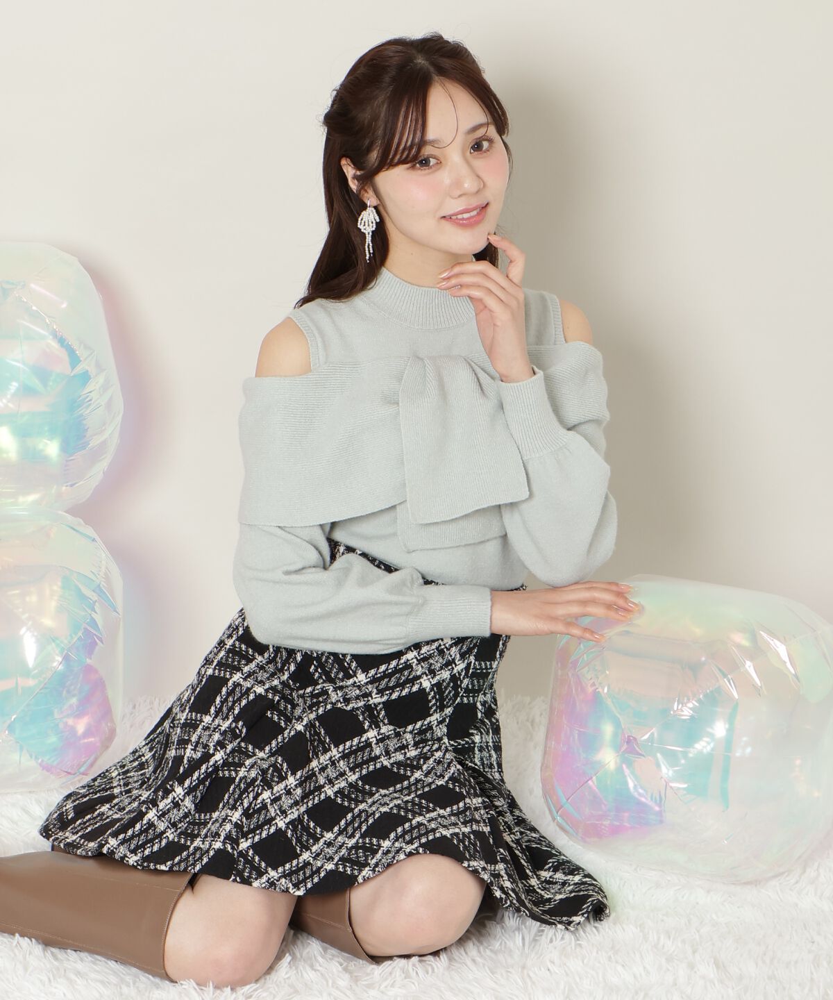 WILLSELECTION「ツイストリボンオフショルニット」|ニット・セーター|