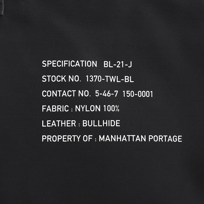 Manhattan Portage BLACK LABEL「CHARLTON TOTE BAG TWILL」|トートバッグ|