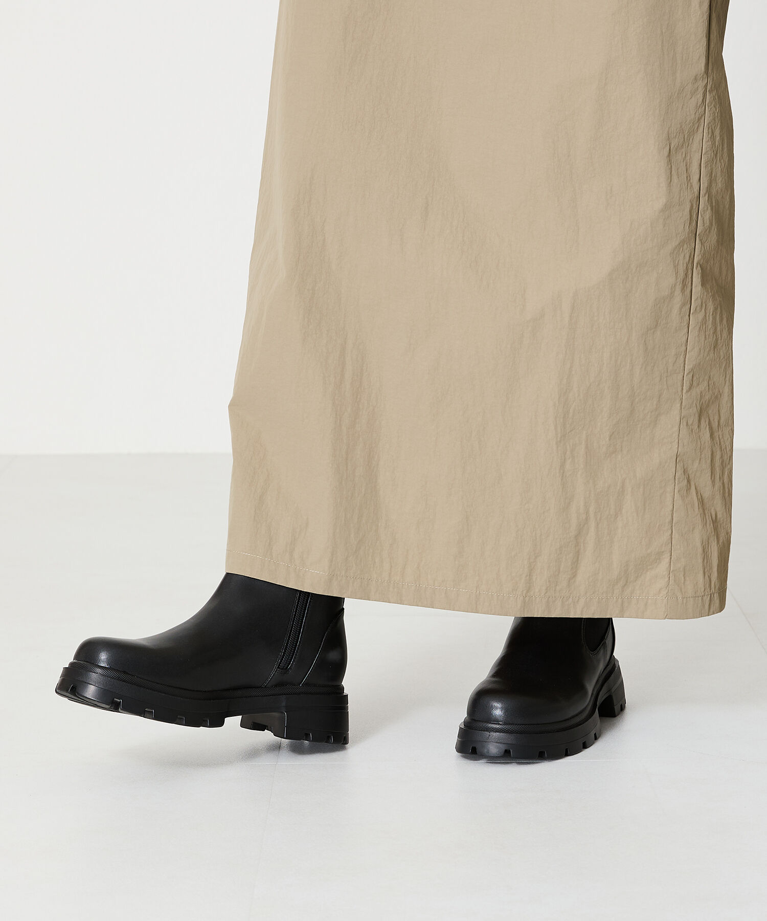 ORiental TRaffic「タンクソール サイドゴア ショートブーツ /41414 軽い ファスナー付き」|ショートブーツ|