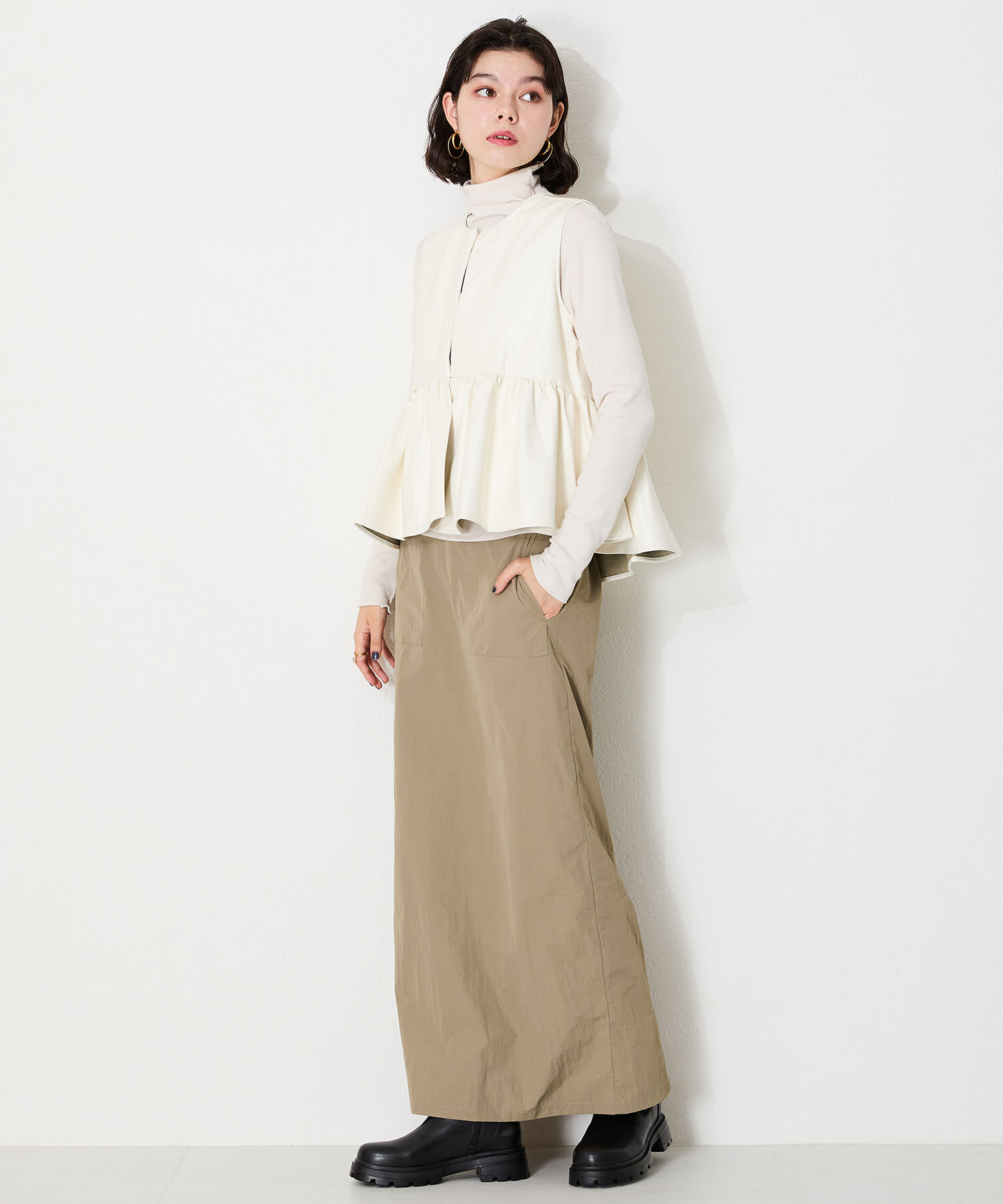 ORiental TRaffic「タンクソール サイドゴア ショートブーツ /41414 軽い ファスナー付き」|ショートブーツ|