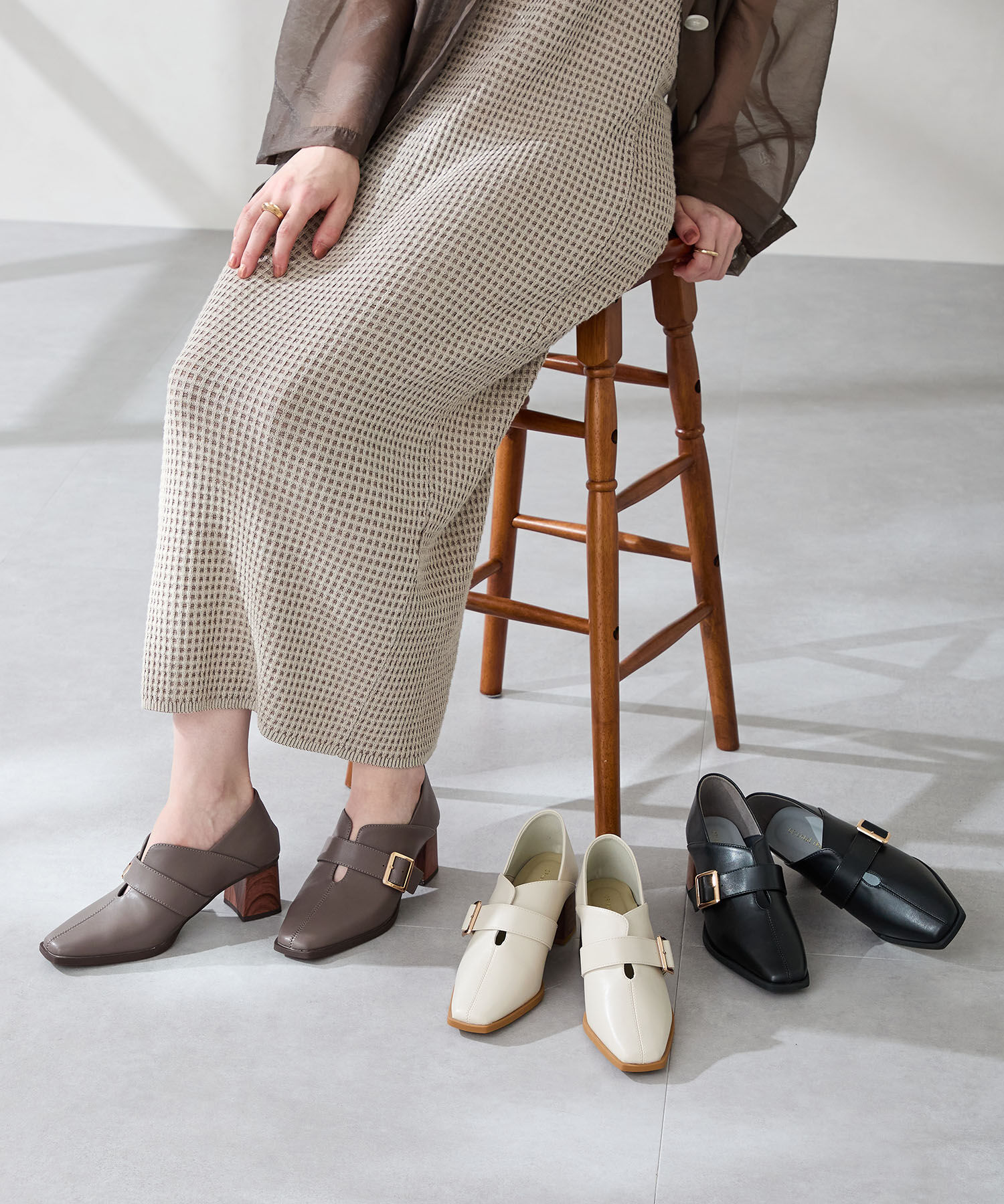 ORiental TRaffic「ウッドヒールベルトパンプス/51303」|パンプス|