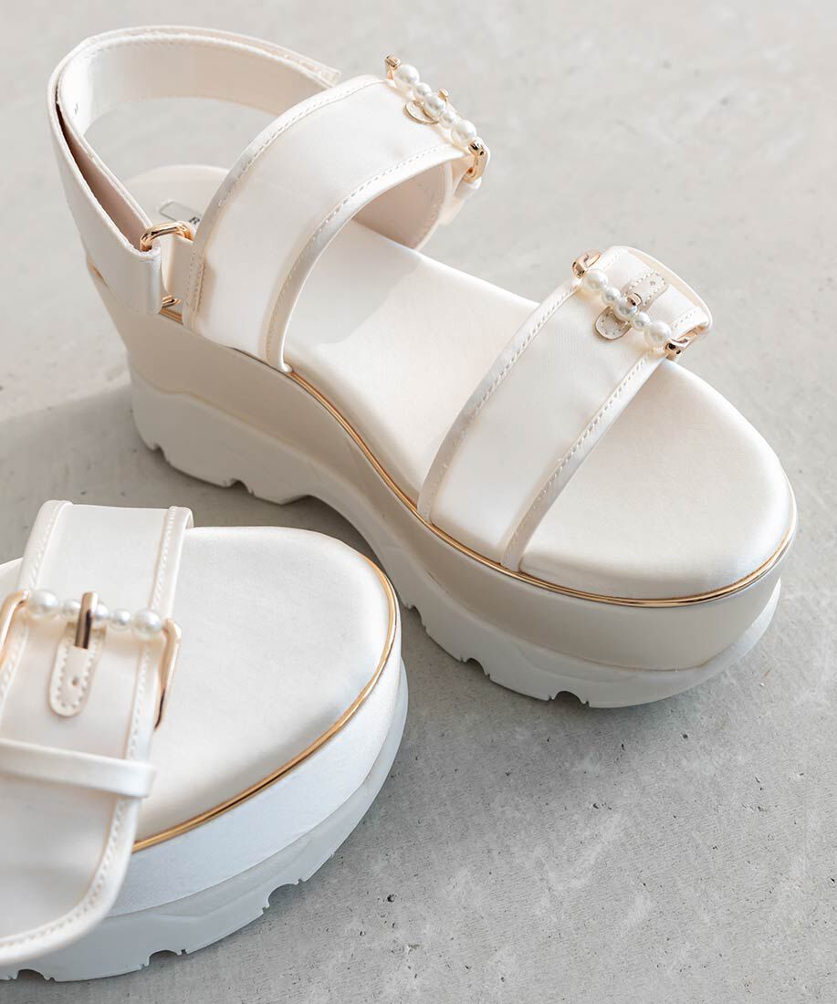  「パールバックルボリュームソールスポーツサンダル」|サンダル|