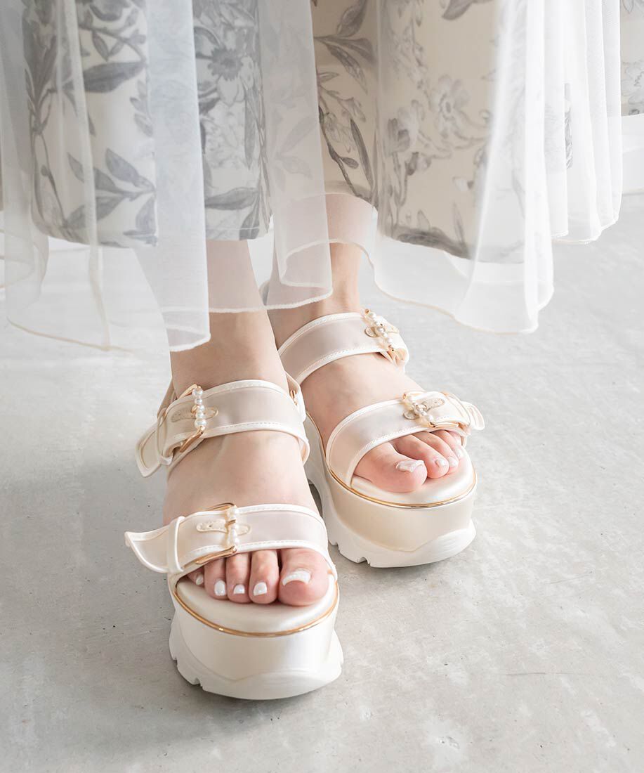  「パールバックルボリュームソールスポーツサンダル」|サンダル|