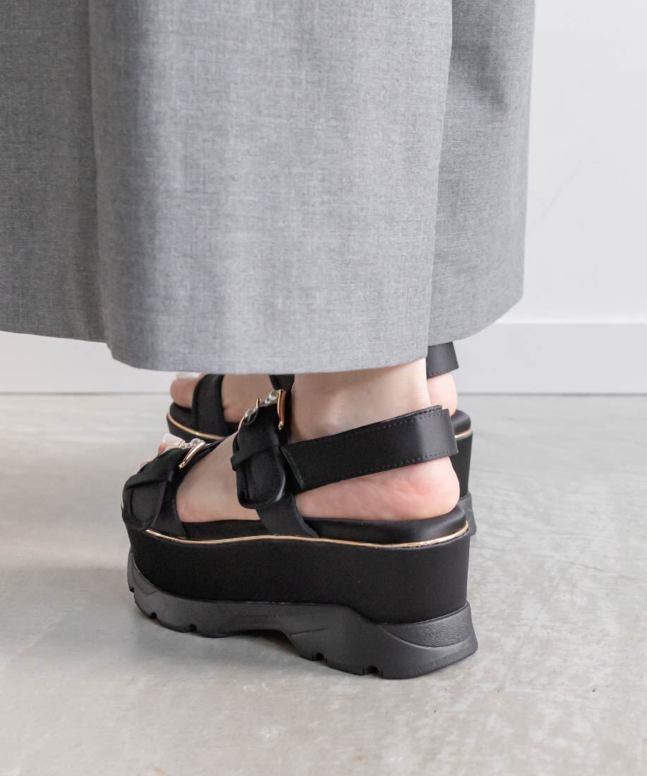  「パールバックルボリュームソールスポーツサンダル」|サンダル|