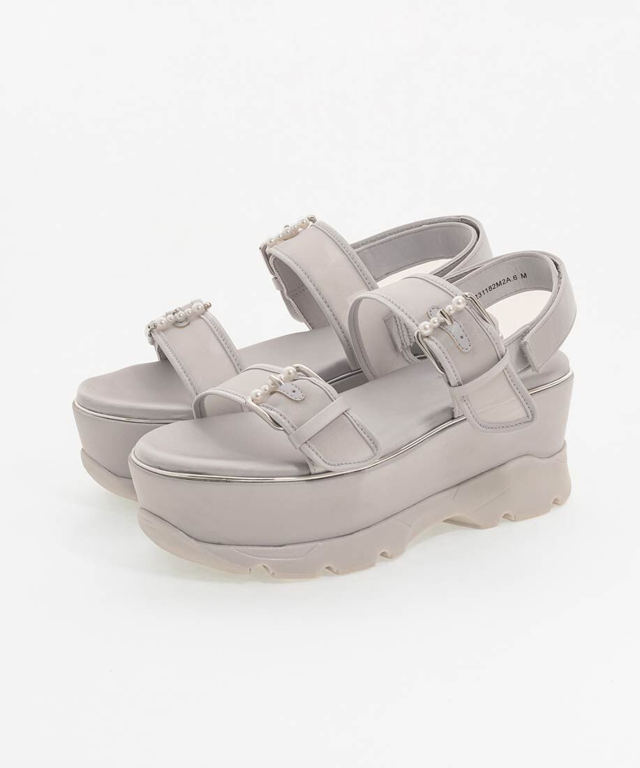  「パールバックルボリュームソールスポーツサンダル」|サンダル|