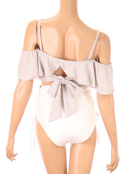 PEAK&PINE「無地オフショルダーワンピ見えビキニ」|ビキニ|