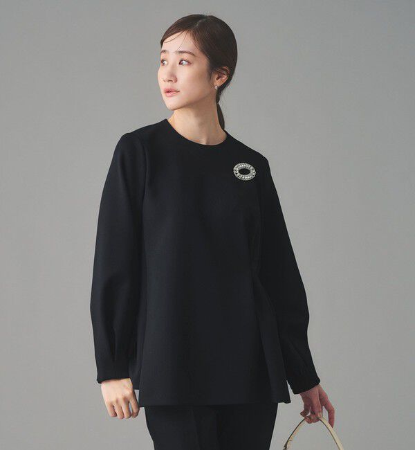 UNITED ARROWS「SPONGY クルーネック ギャザー ブラウス」|シャツ・ブラウス|